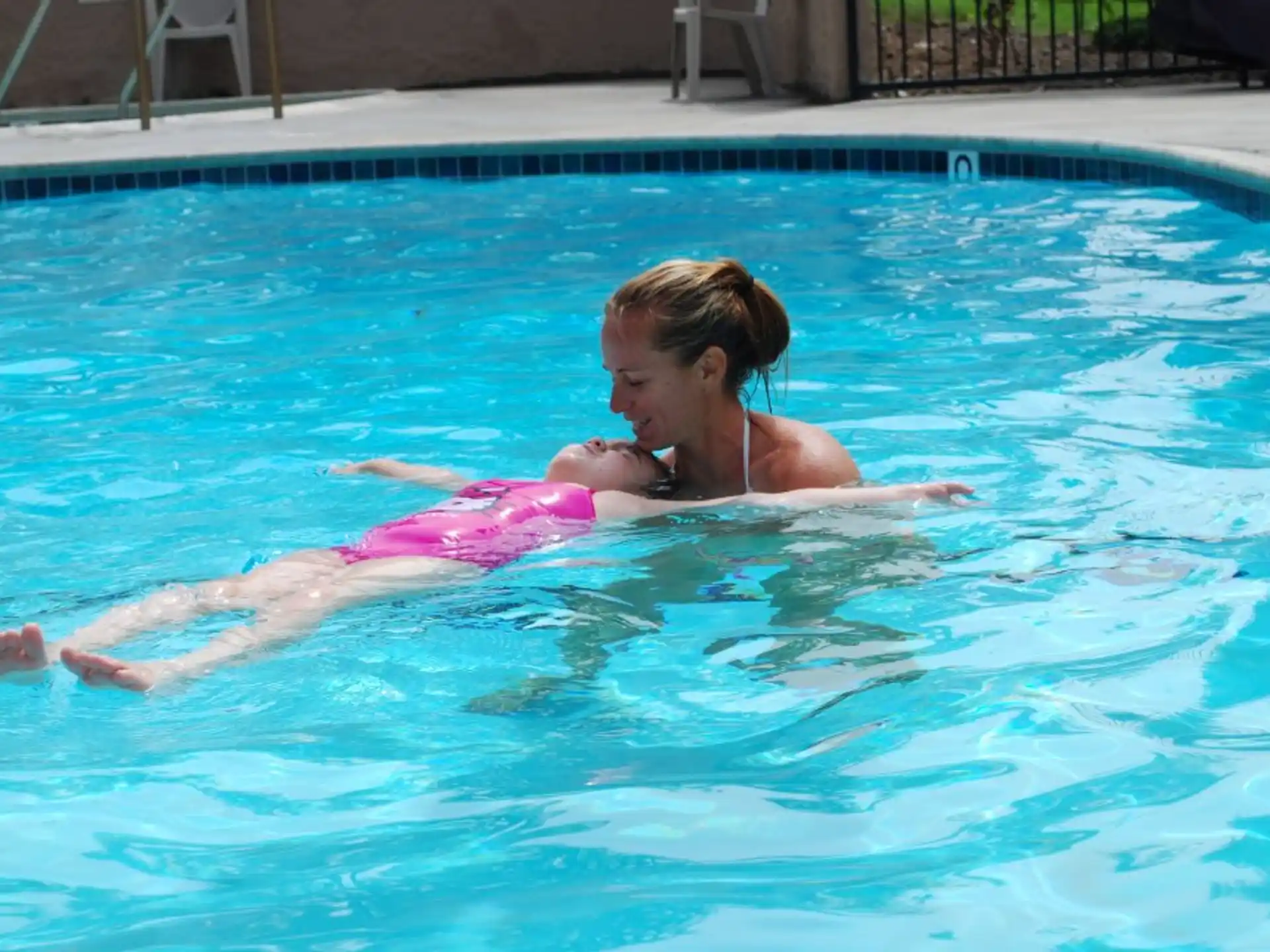 a person in a pool