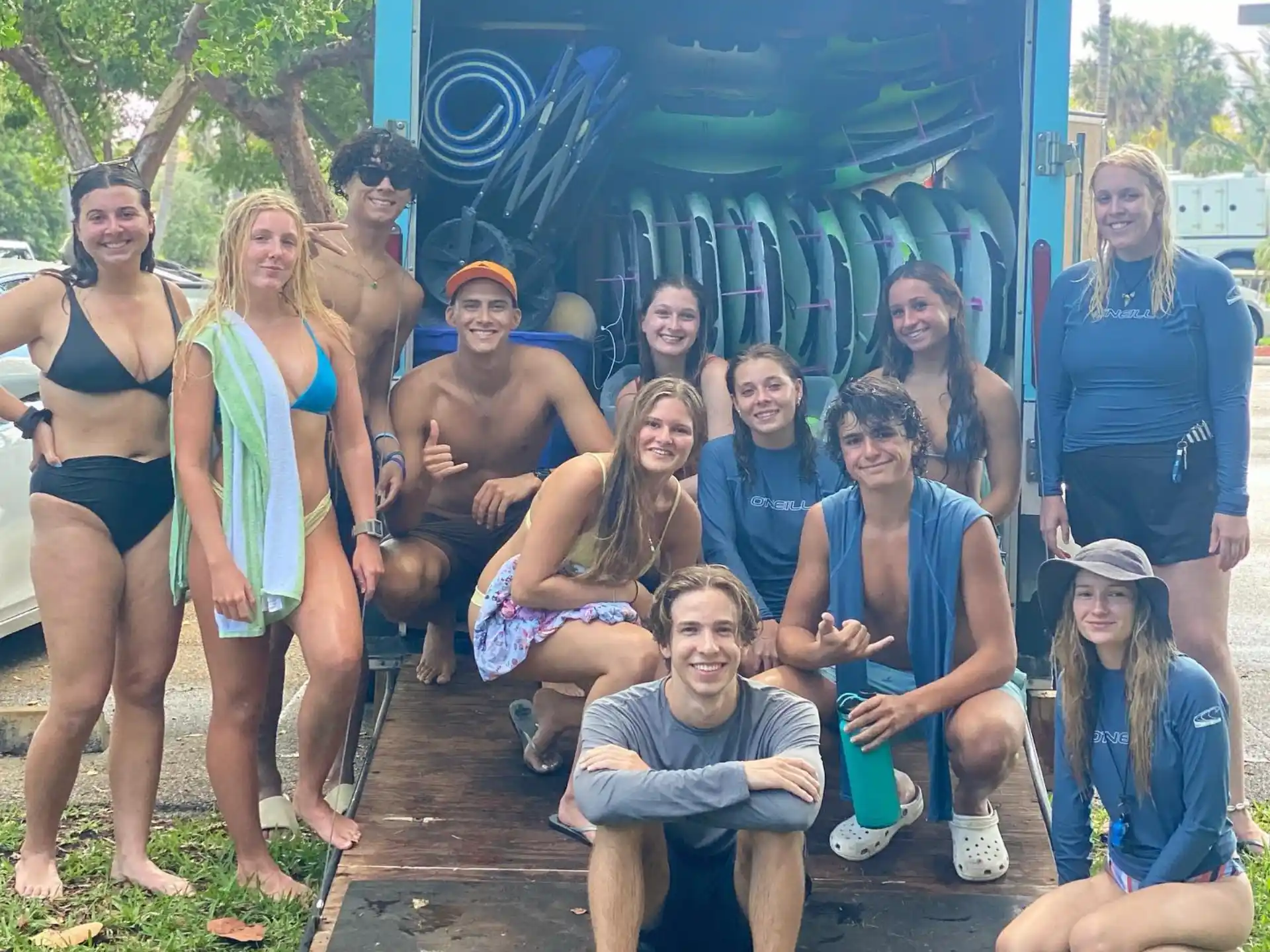 a group of people posing for a photo