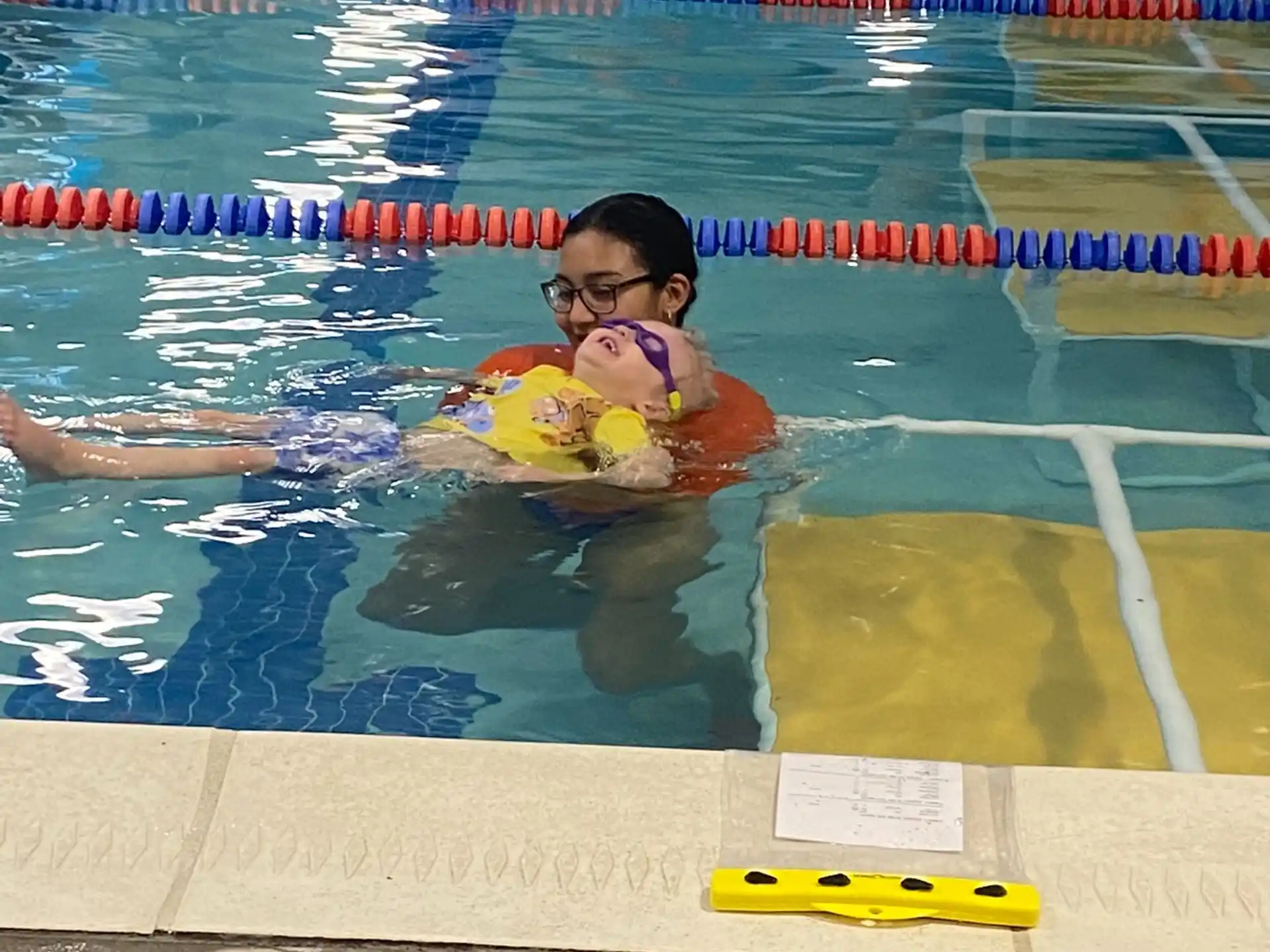 a person in a pool