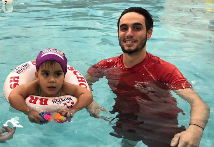 a man and a child in the water