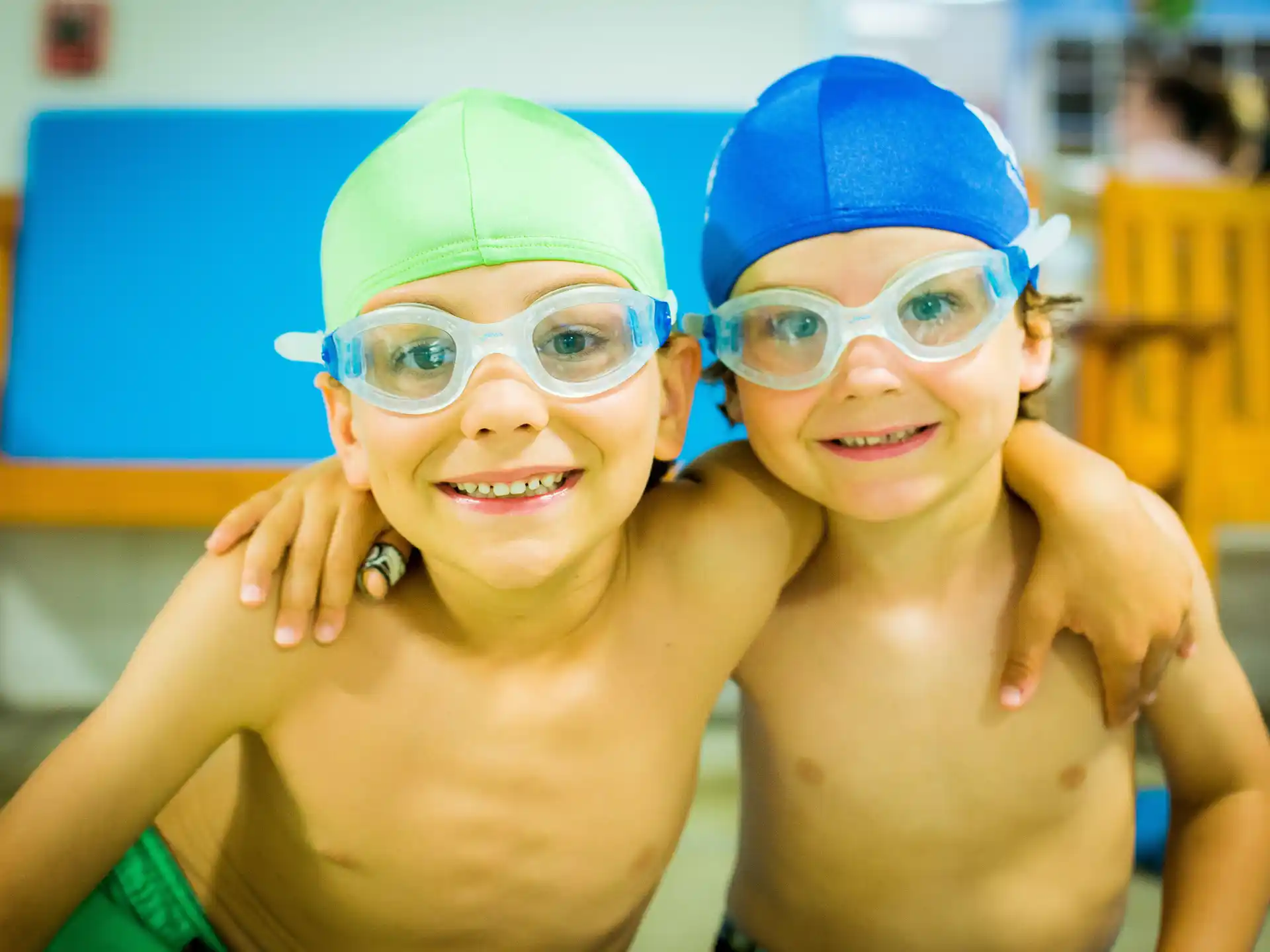 two boys wearing glasses
