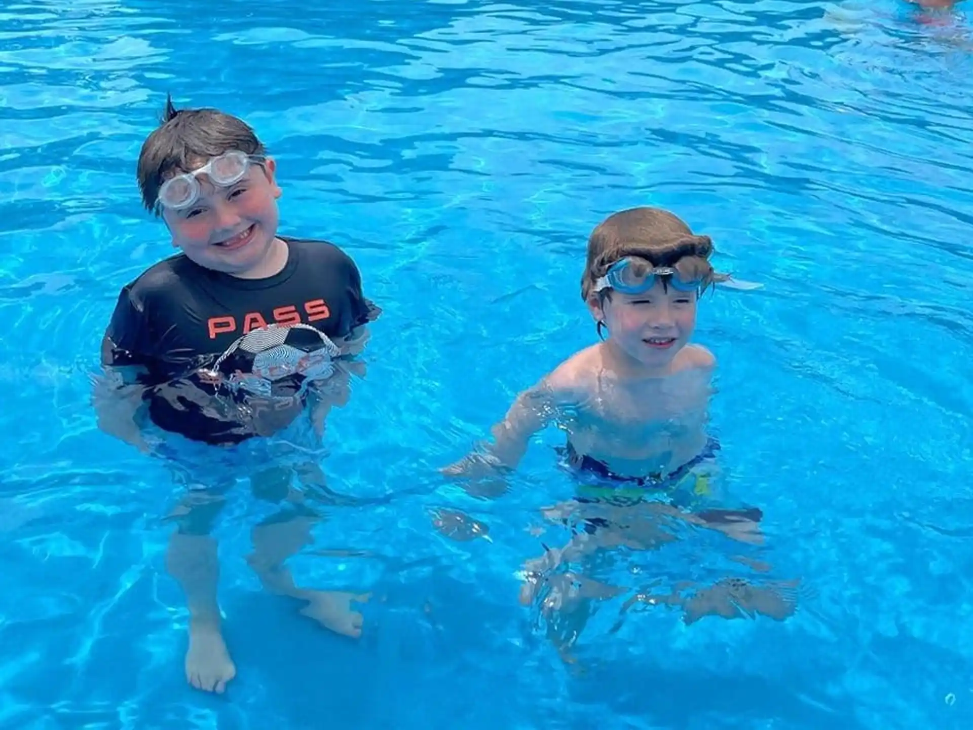 two people in a pool