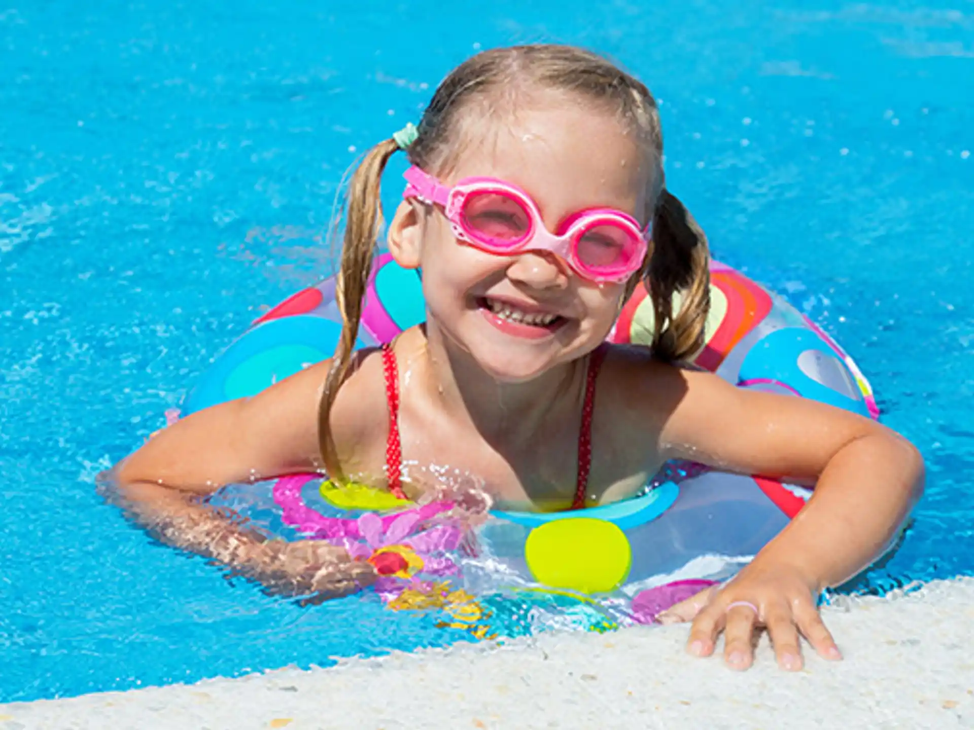 a girl in a pool