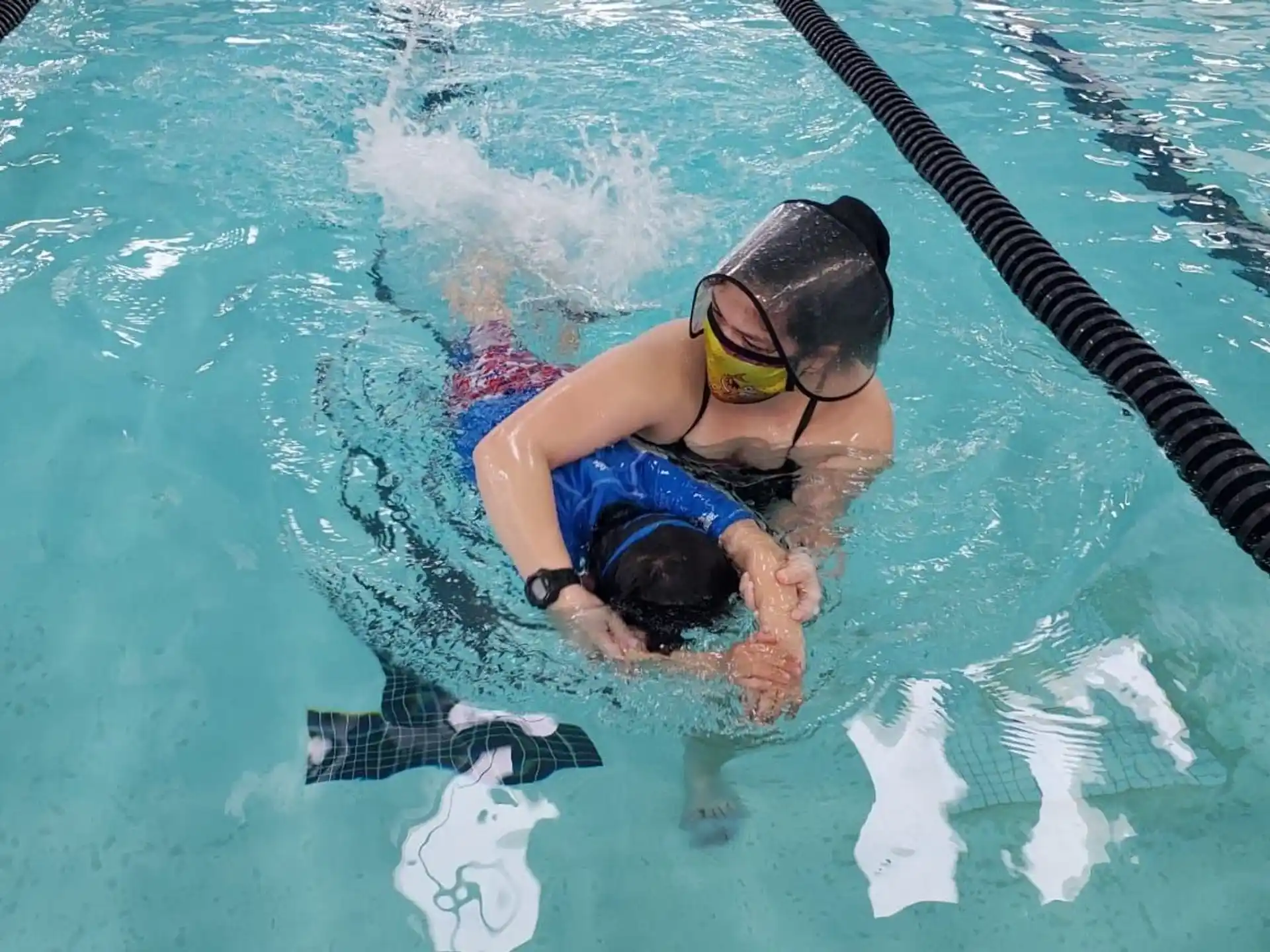 a person in a pool