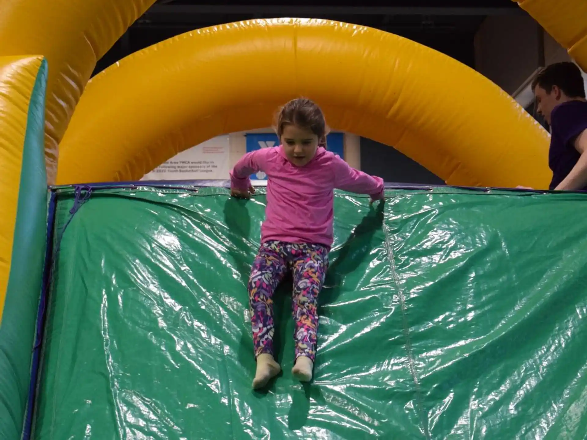a child in a water slide