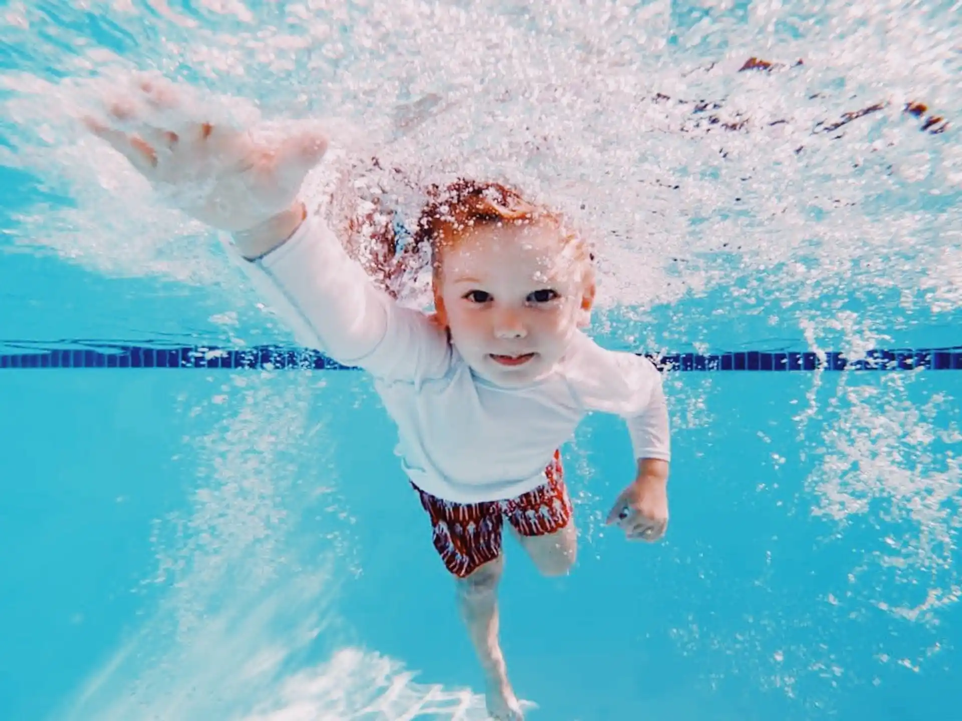 a girl in a pool