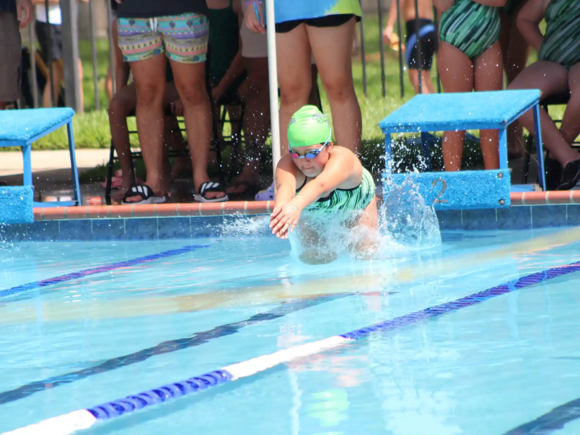 a person in a pool