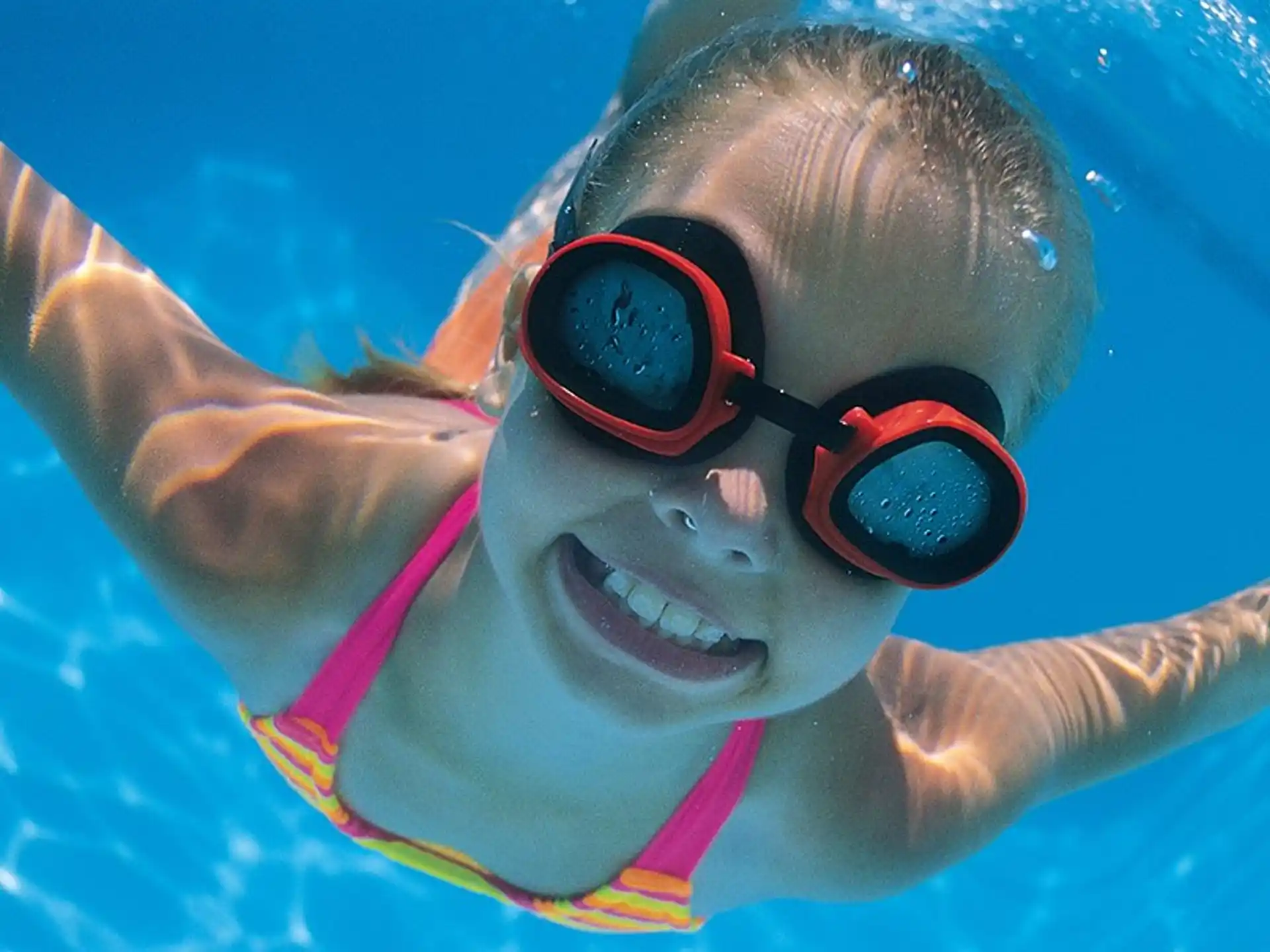 a person swimming underwater