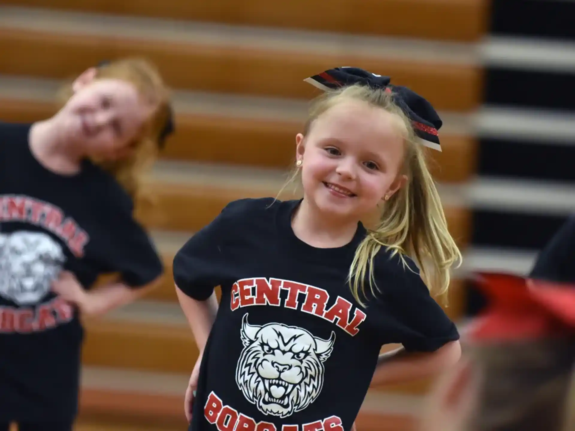 a girl wearing a black shirt