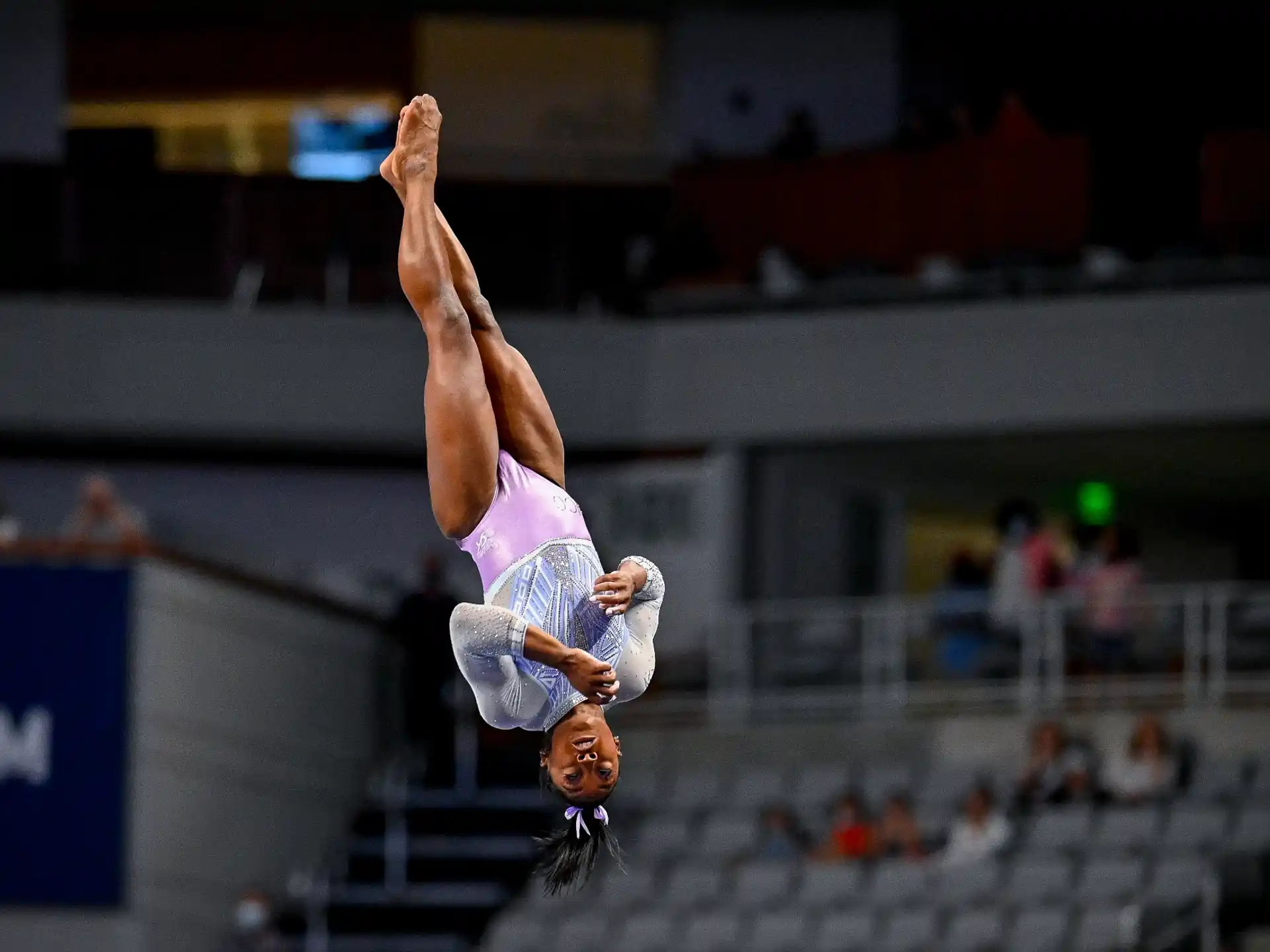 a man doing a handstand
