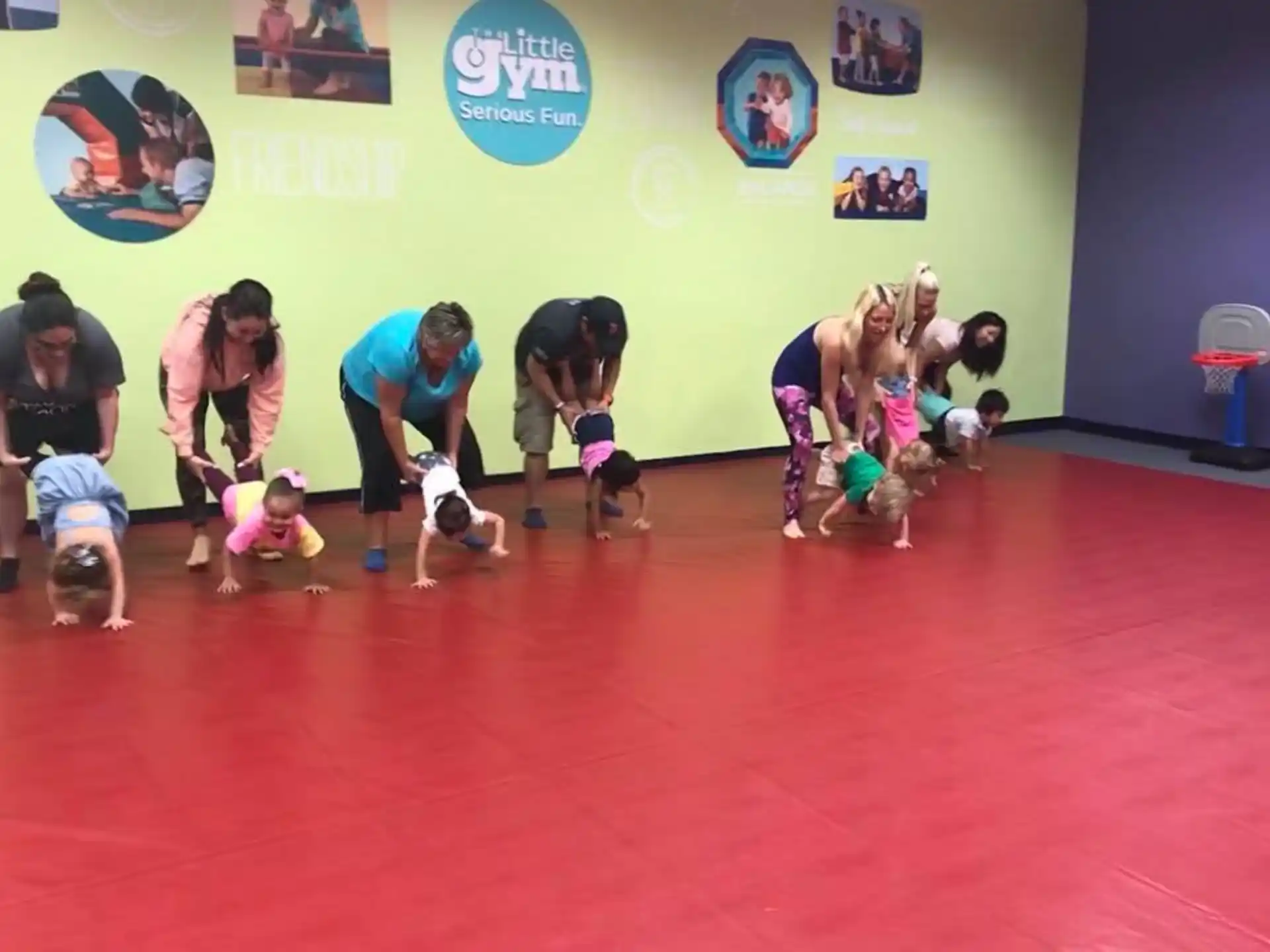 a group of people exercising