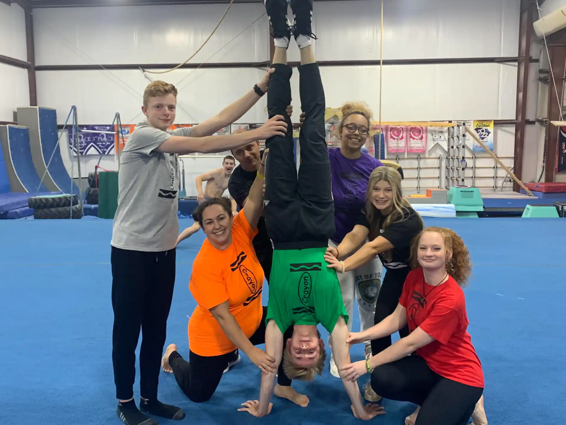 a group of people posing for a photo