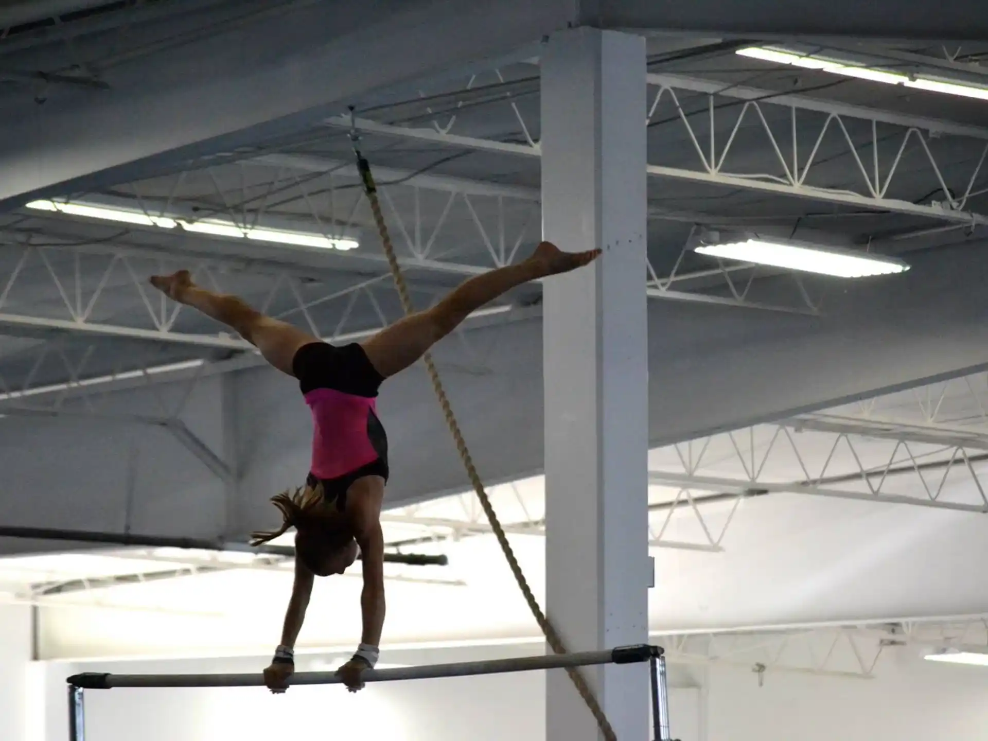 a man doing gymnastics