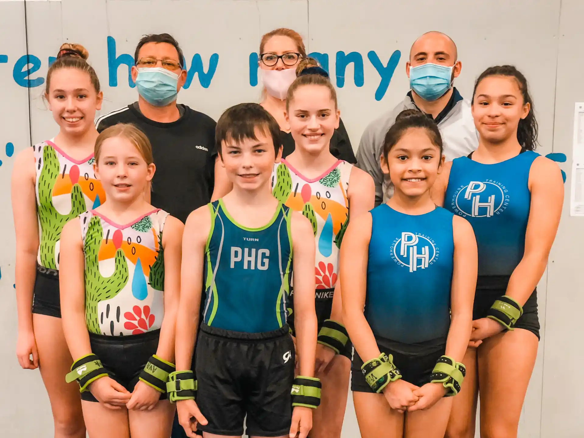 a group of people wearing face masks