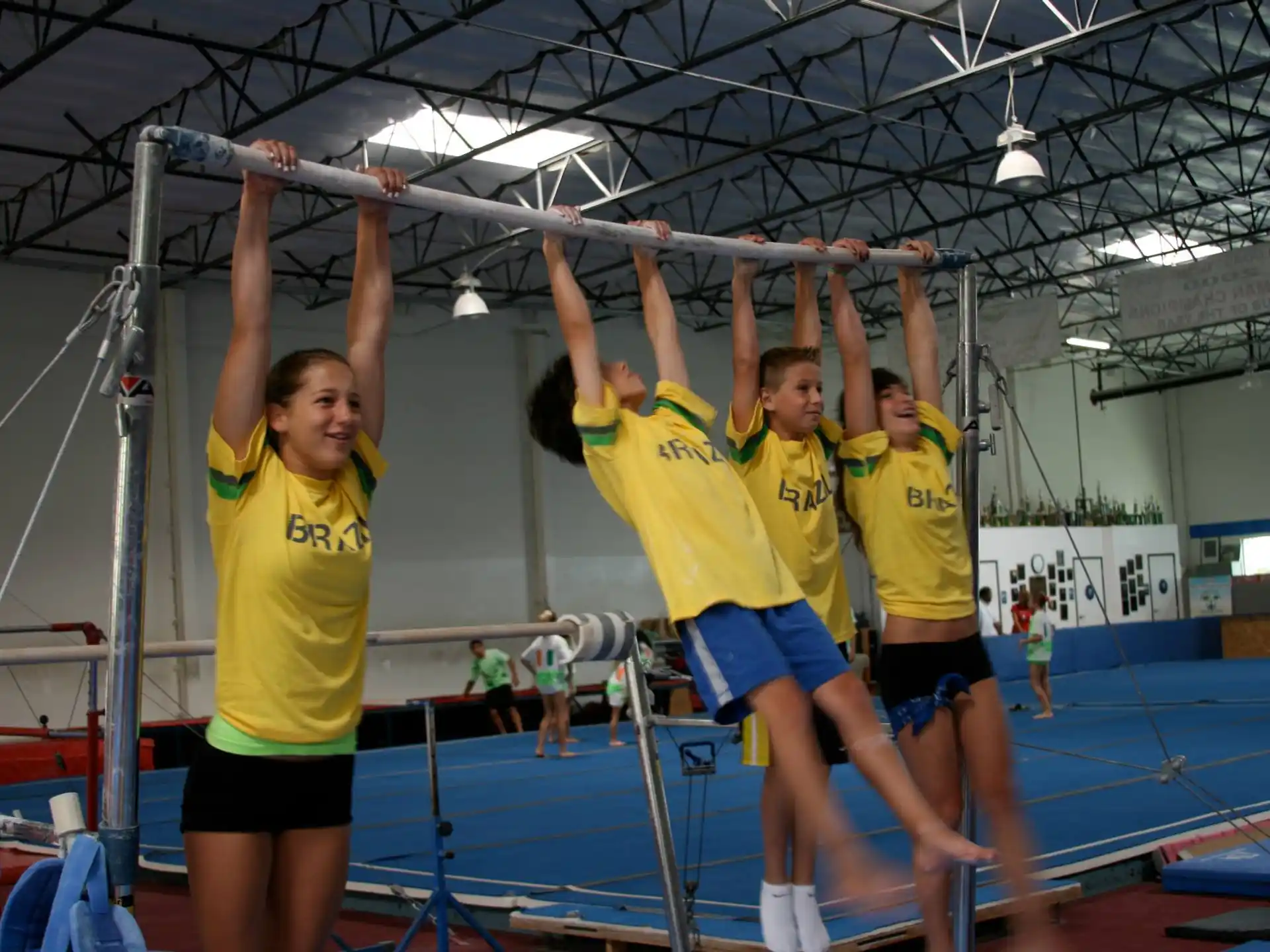 a group of women in a gym