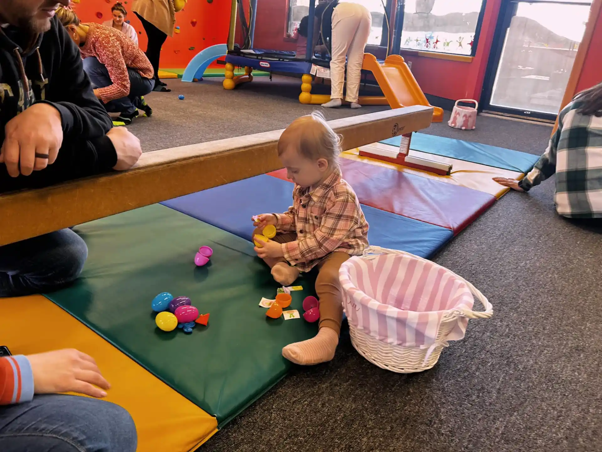 a baby sitting on a table