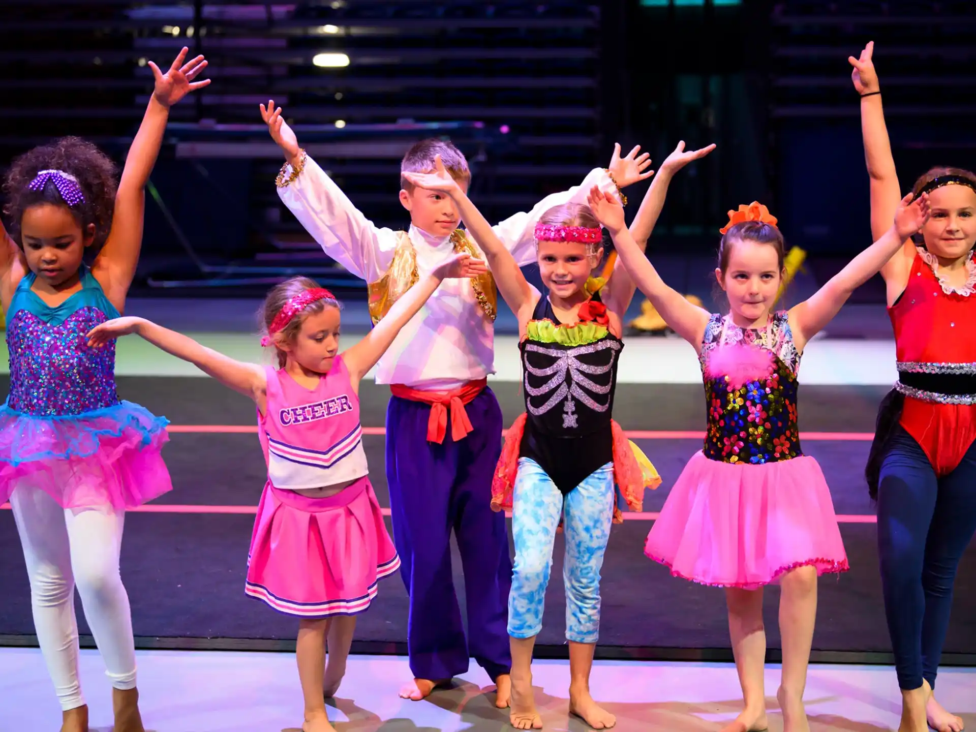 a group of girls in a performance