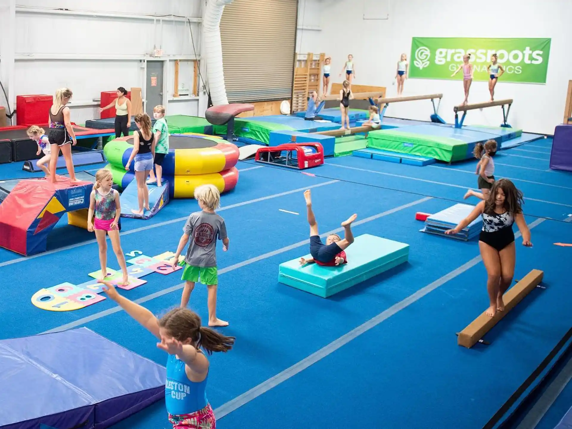 a group of people exercising