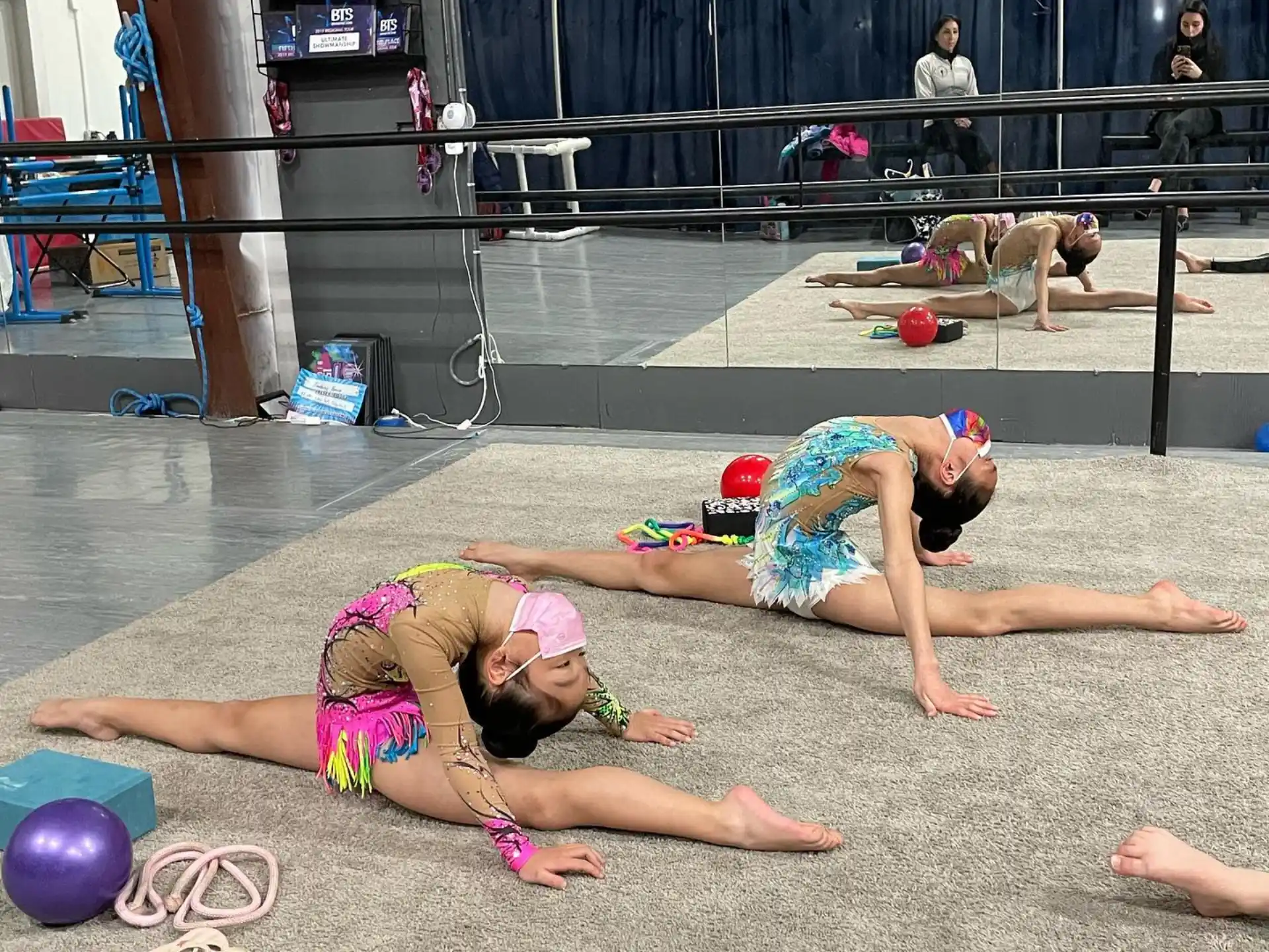 a group of people on the floor