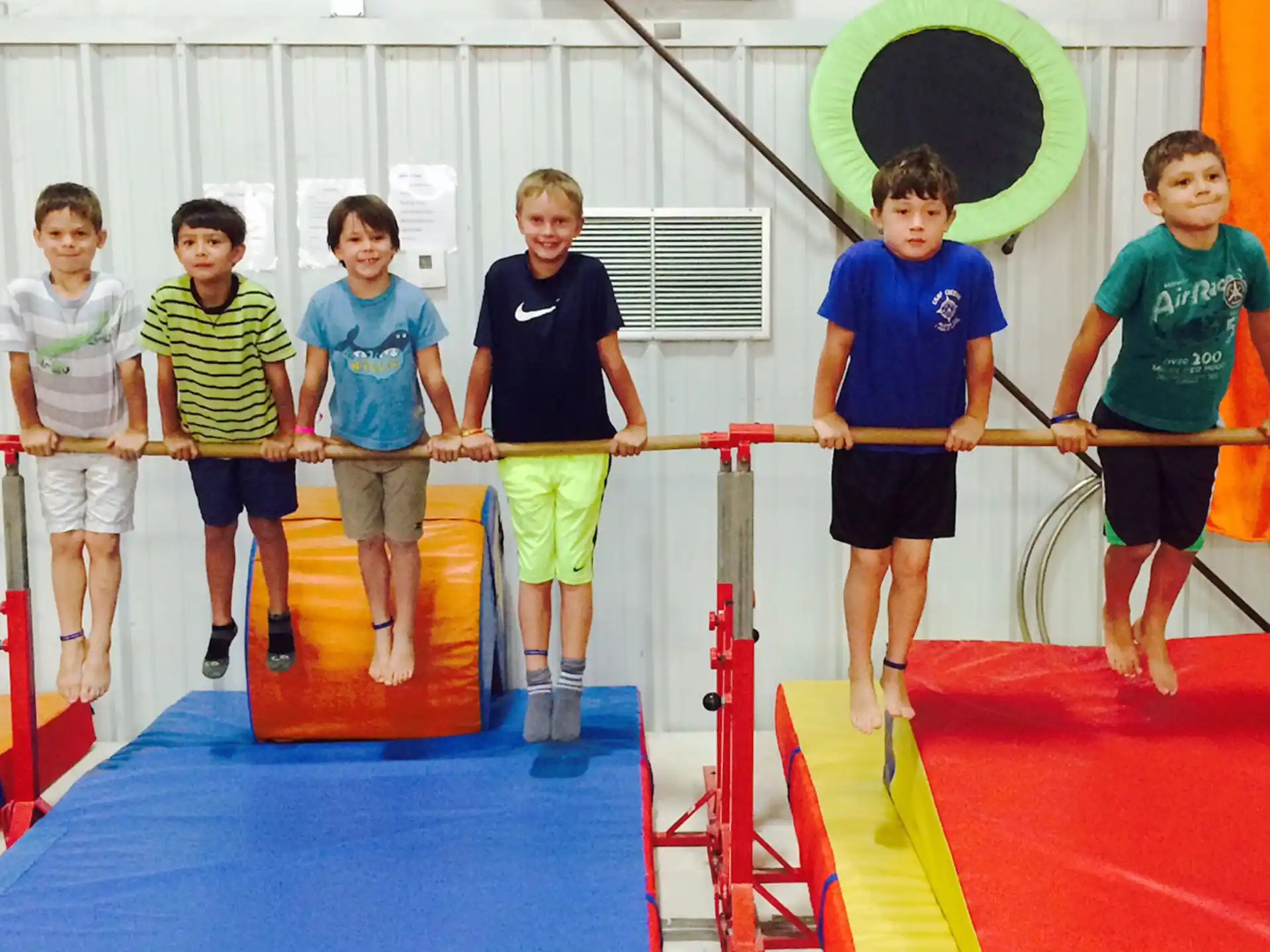 a group of boys in a gym