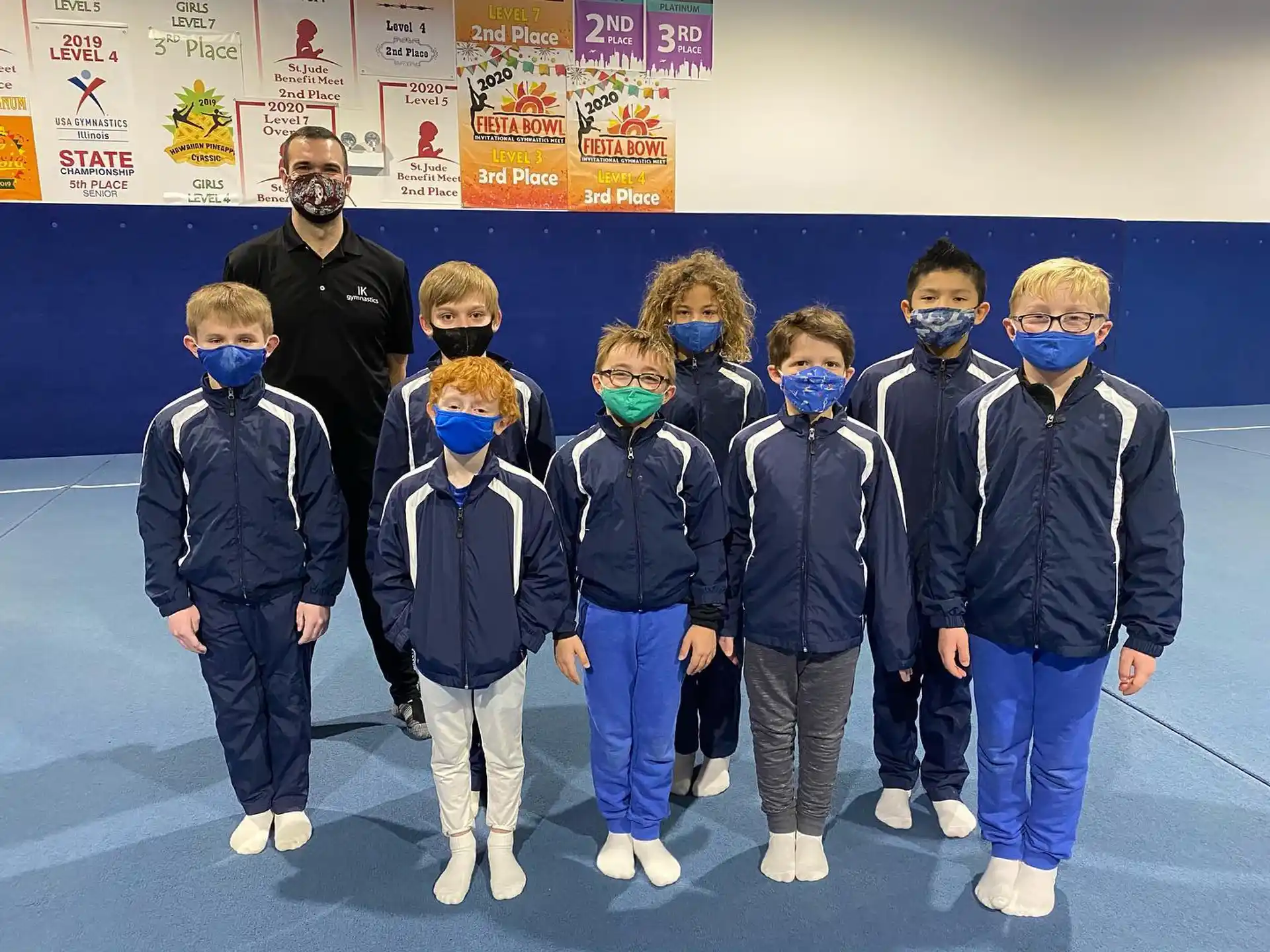a group of people wearing face masks