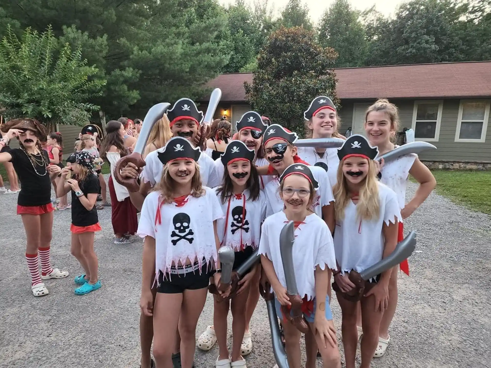 a group of people wearing clothing