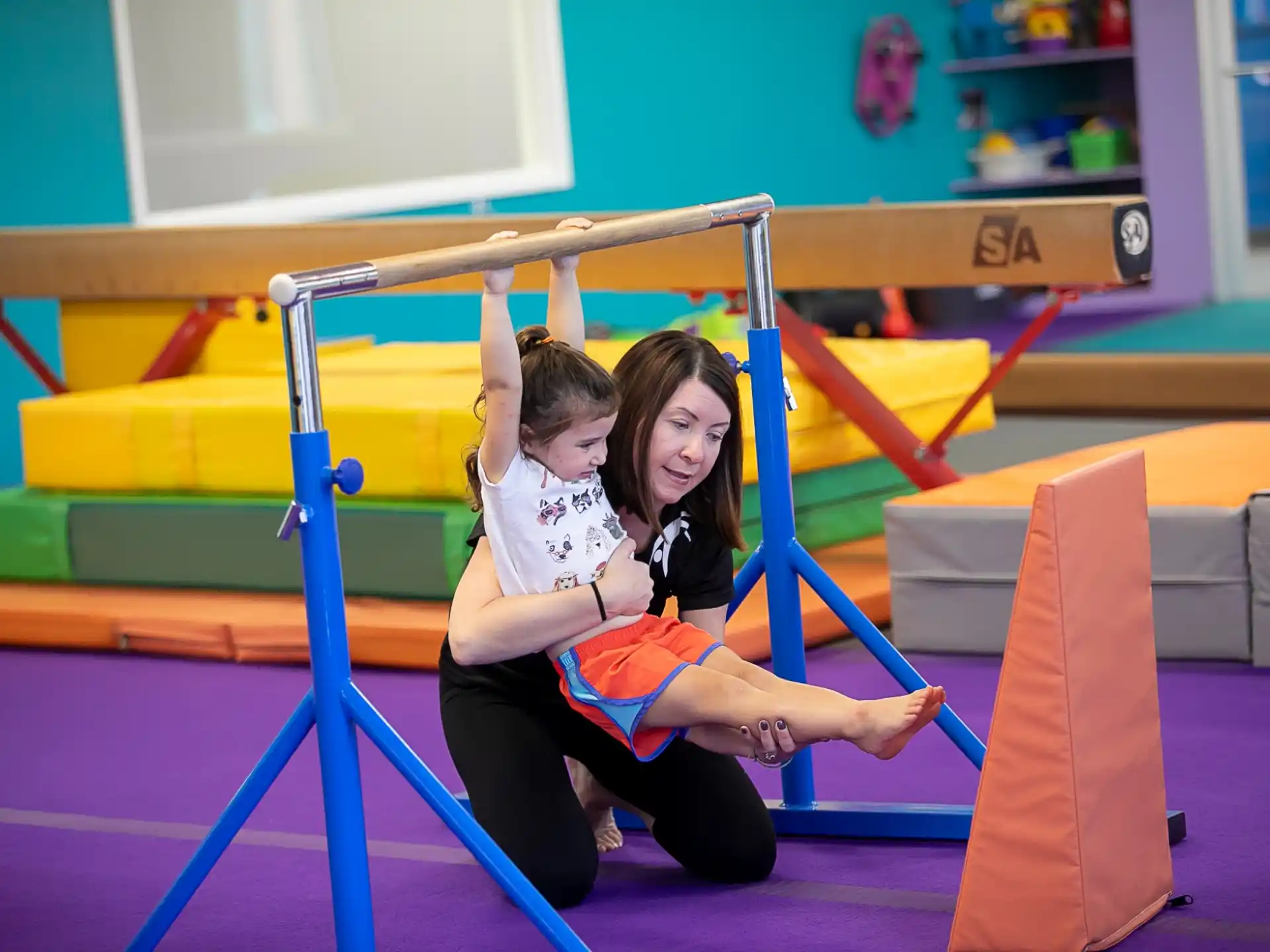 a couple of people on a mat