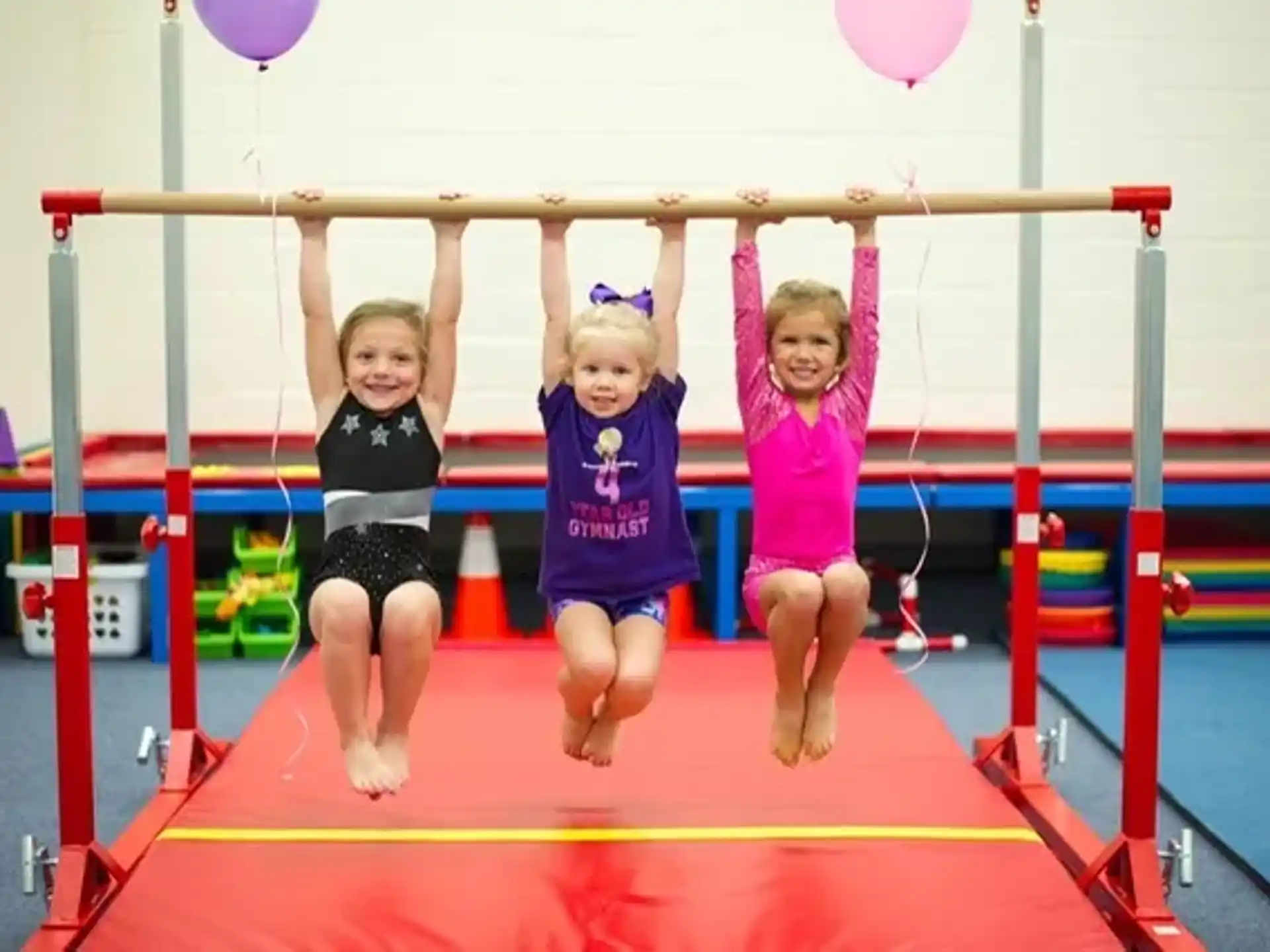 a group of girls in a gym