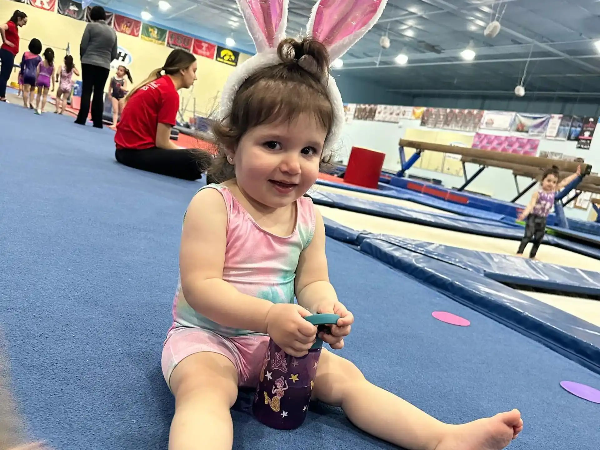 a girl wearing bunny ears