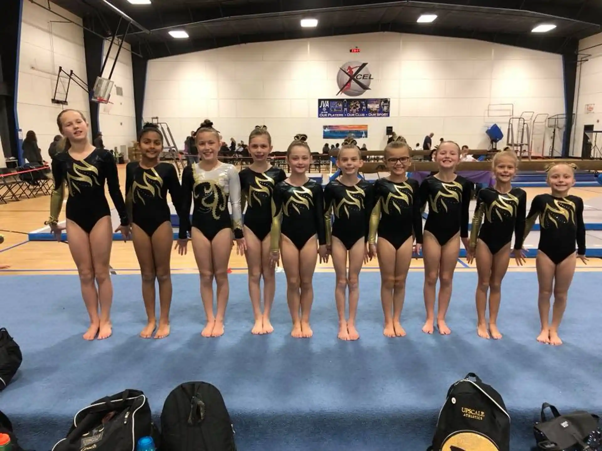 a group of girls in a gym