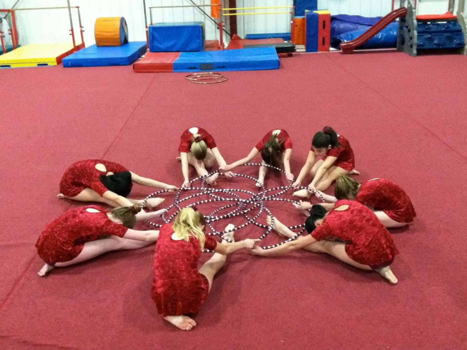 a group of people performing a dance