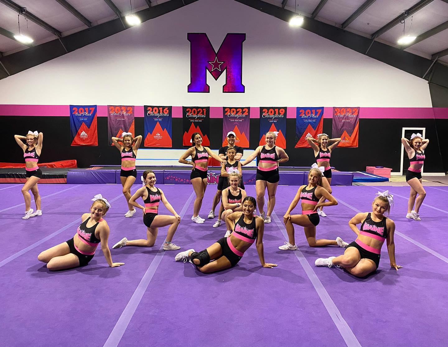 a group of women in a gym