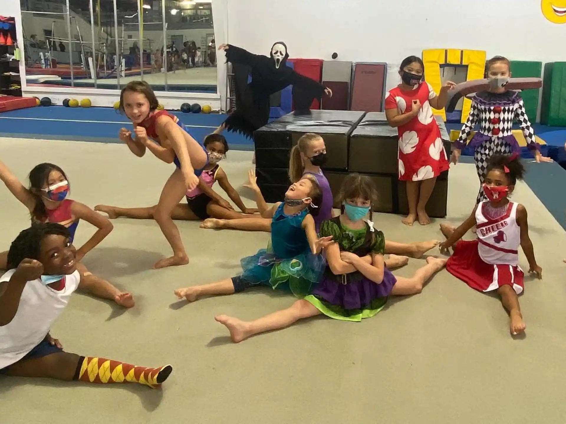 a group of children in a gym