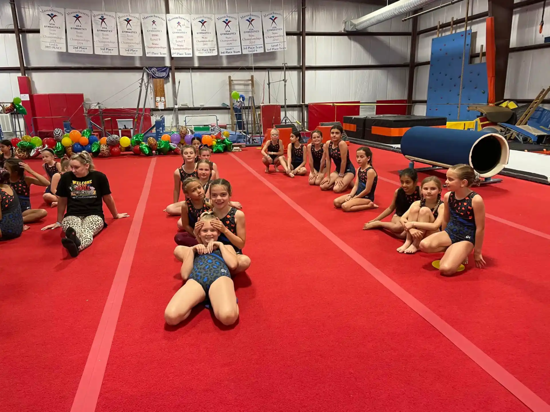 a group of children in a gym