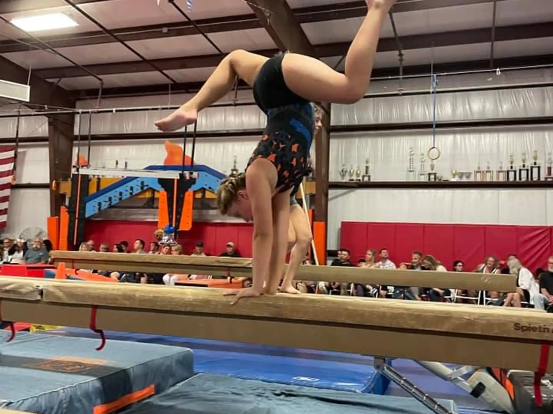 a woman doing gymnastics