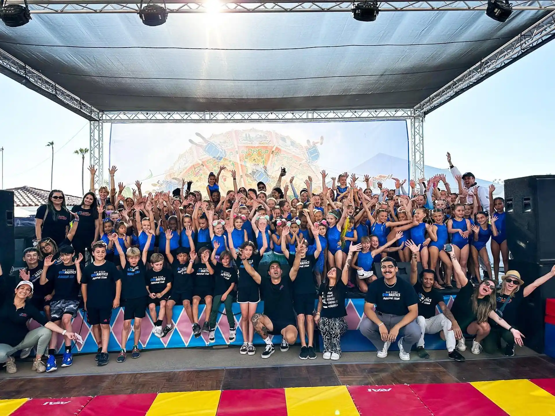 a group of people posing for a photo