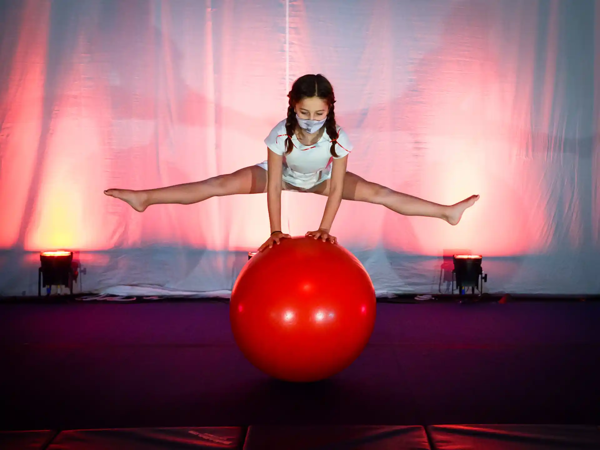 a person on a ball