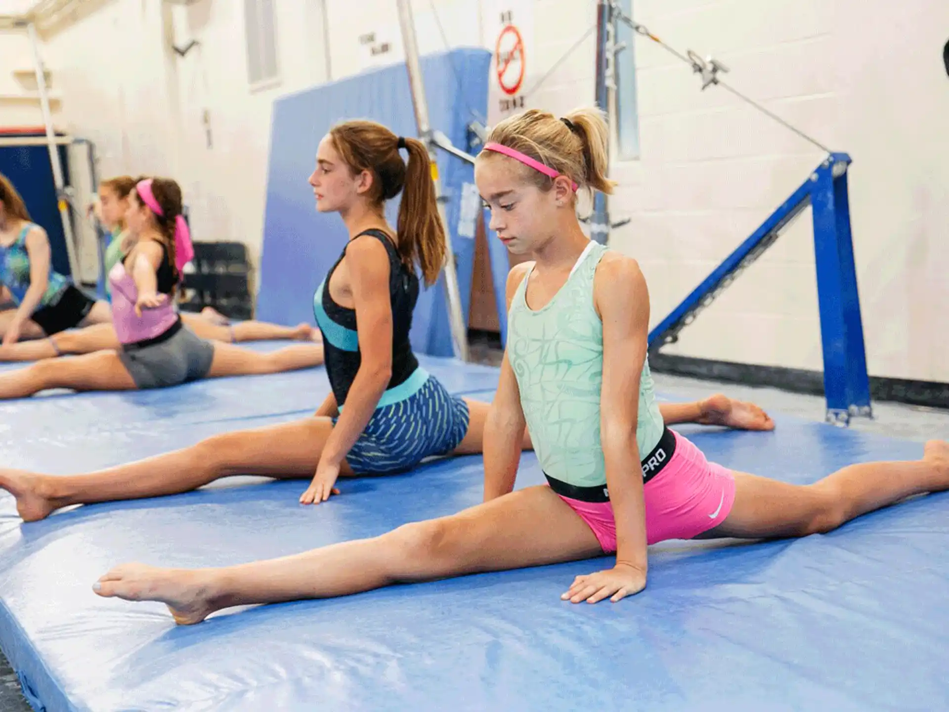a group of women exercising