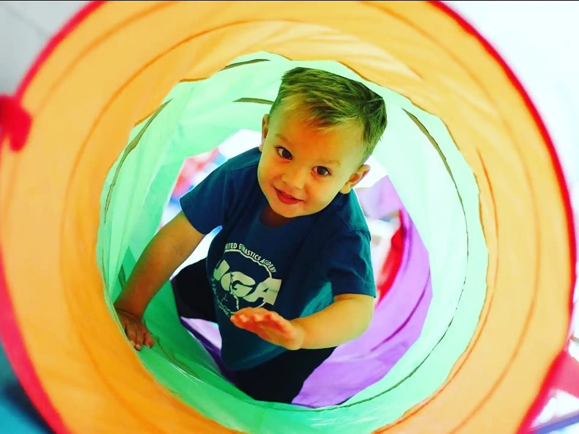 a child in a tunnel