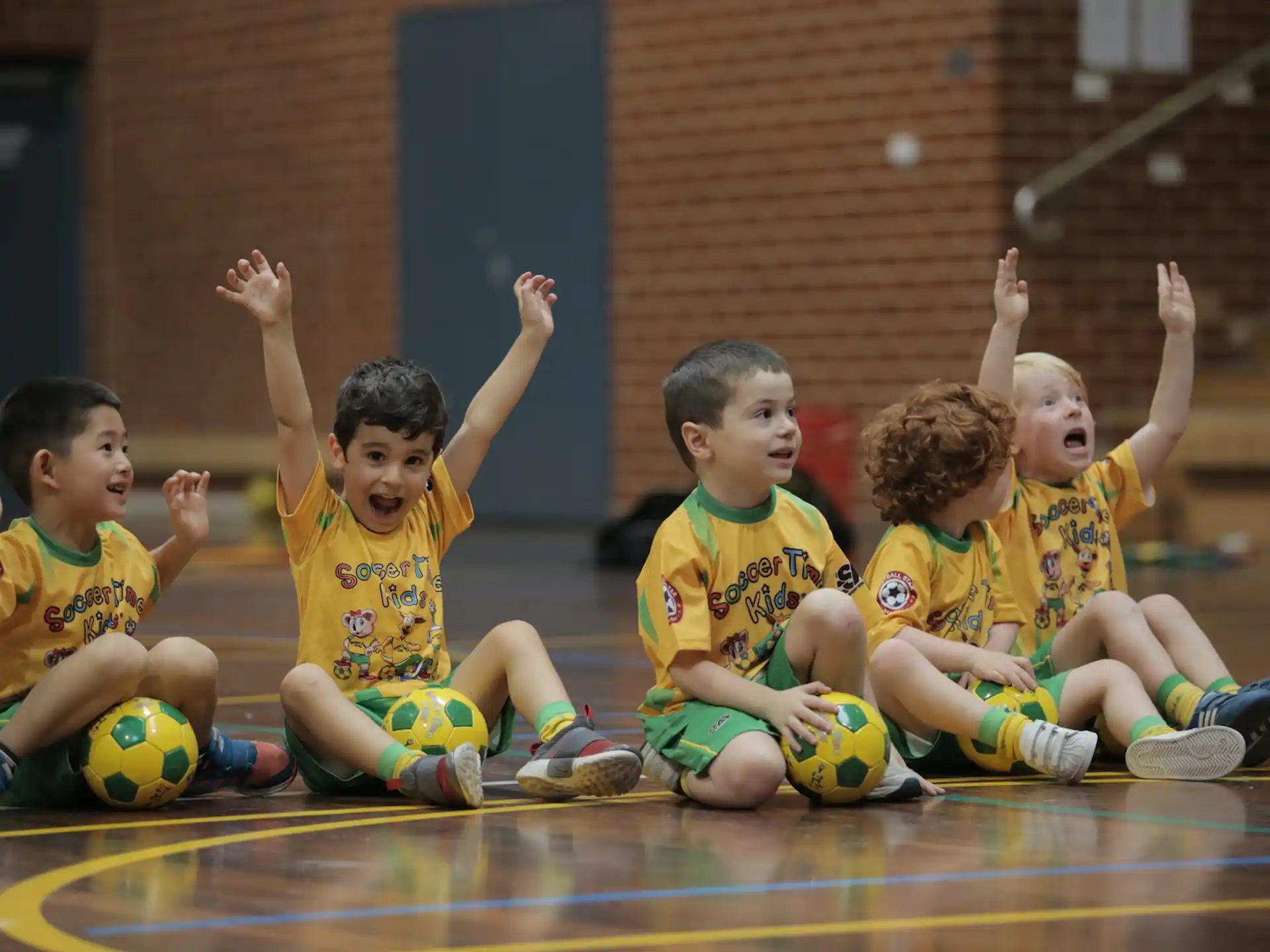 a group of kids playing a game