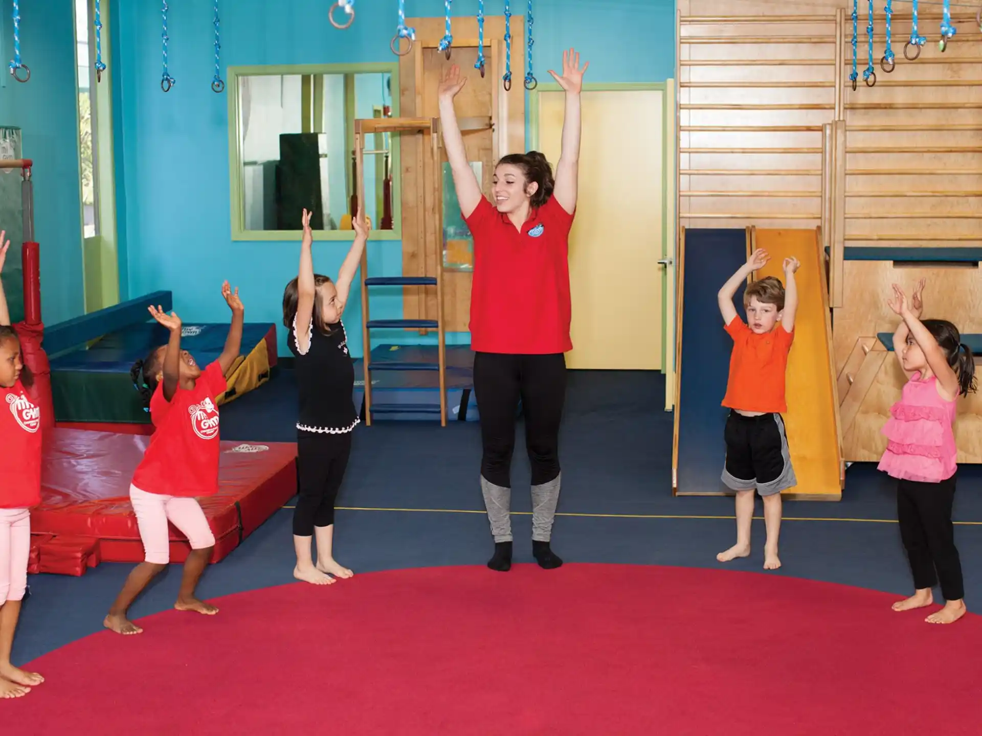 a group of children in a room