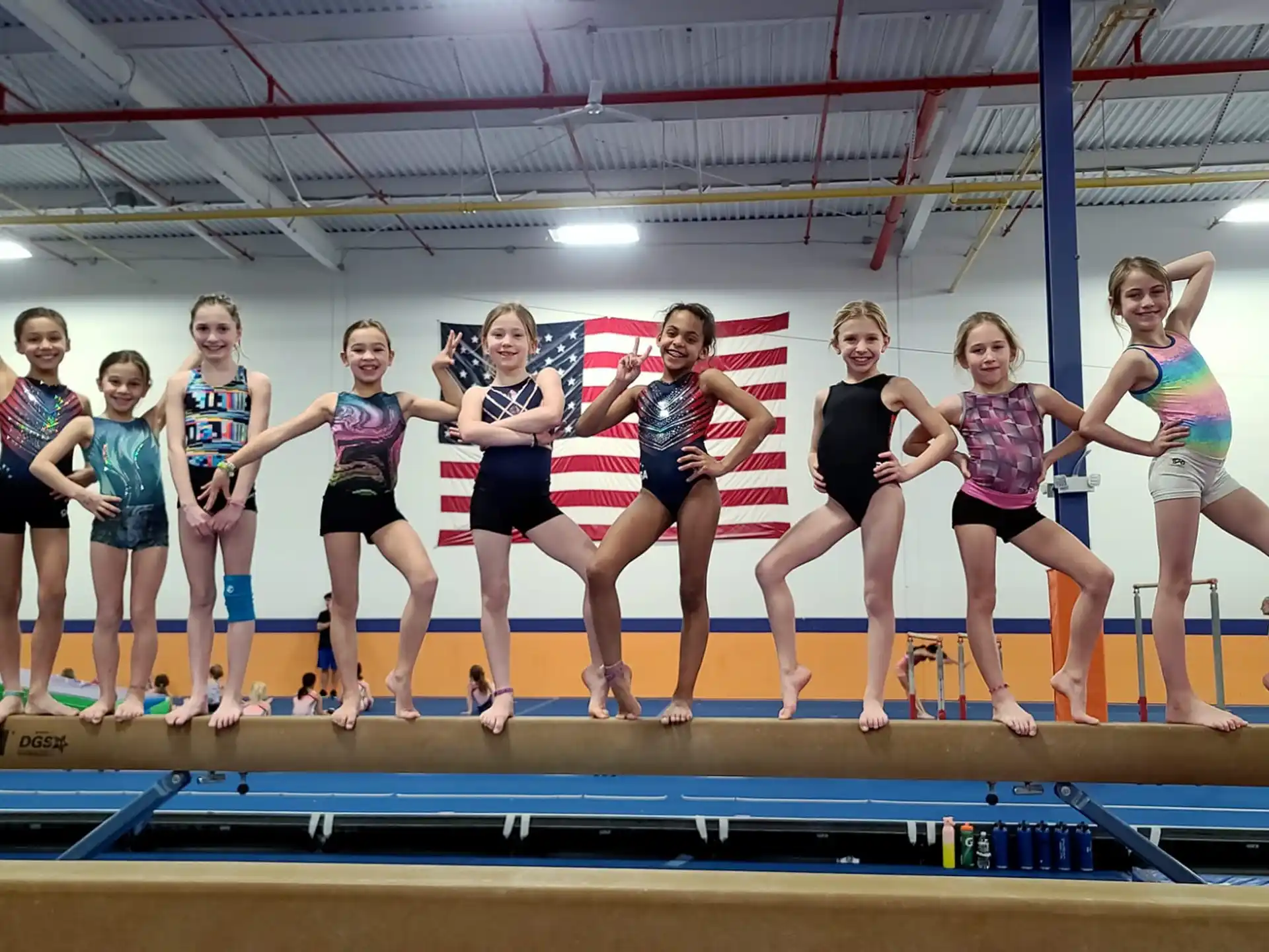 a group of women in a gym