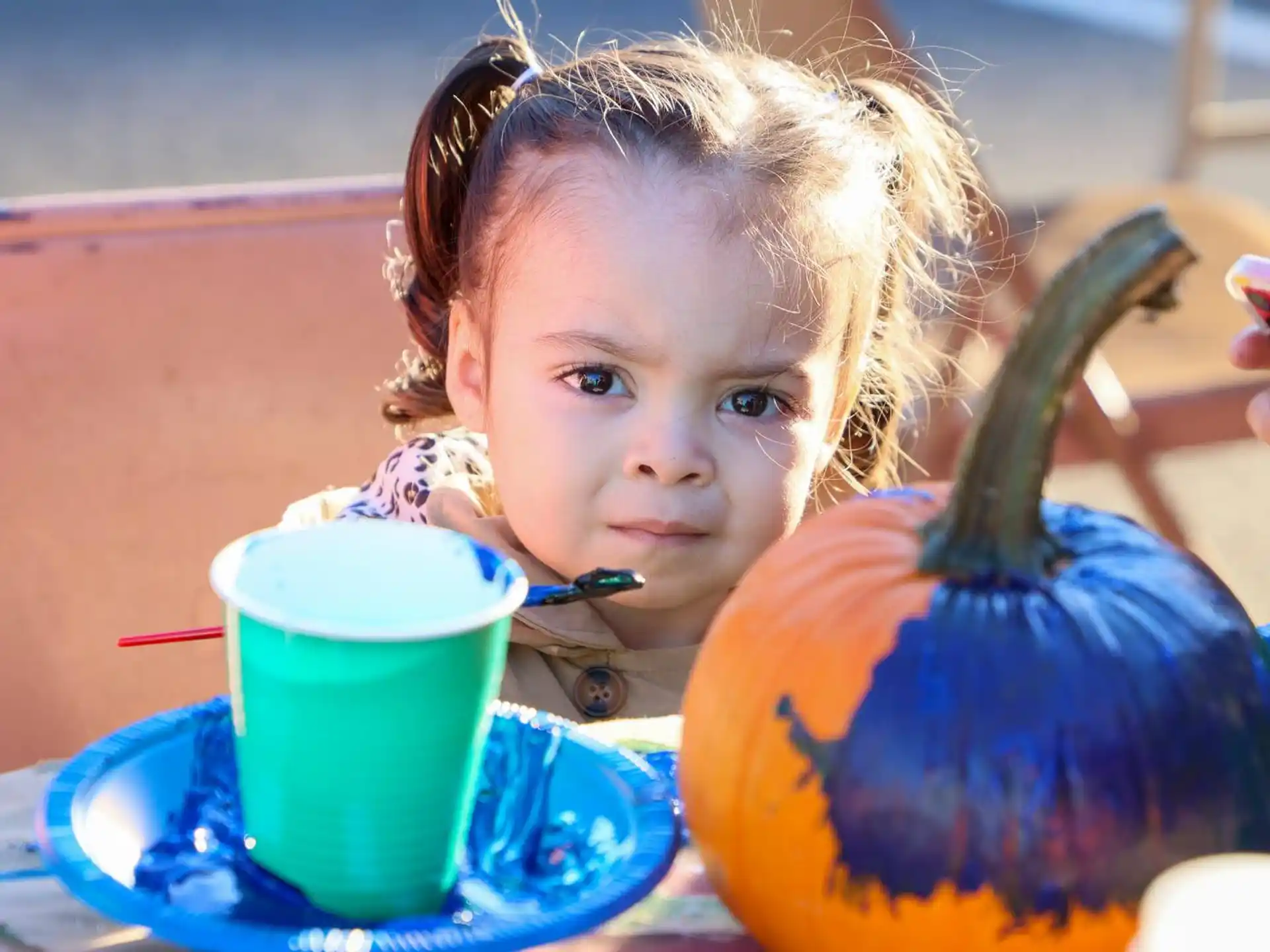 a child eating a fruit
