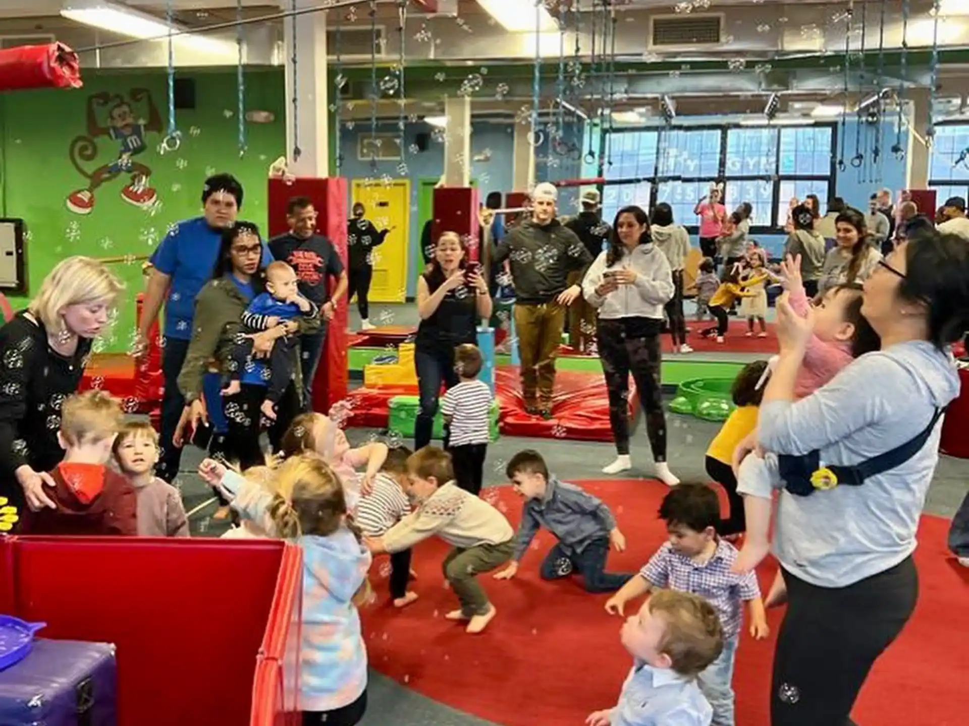 a group of people in a classroom