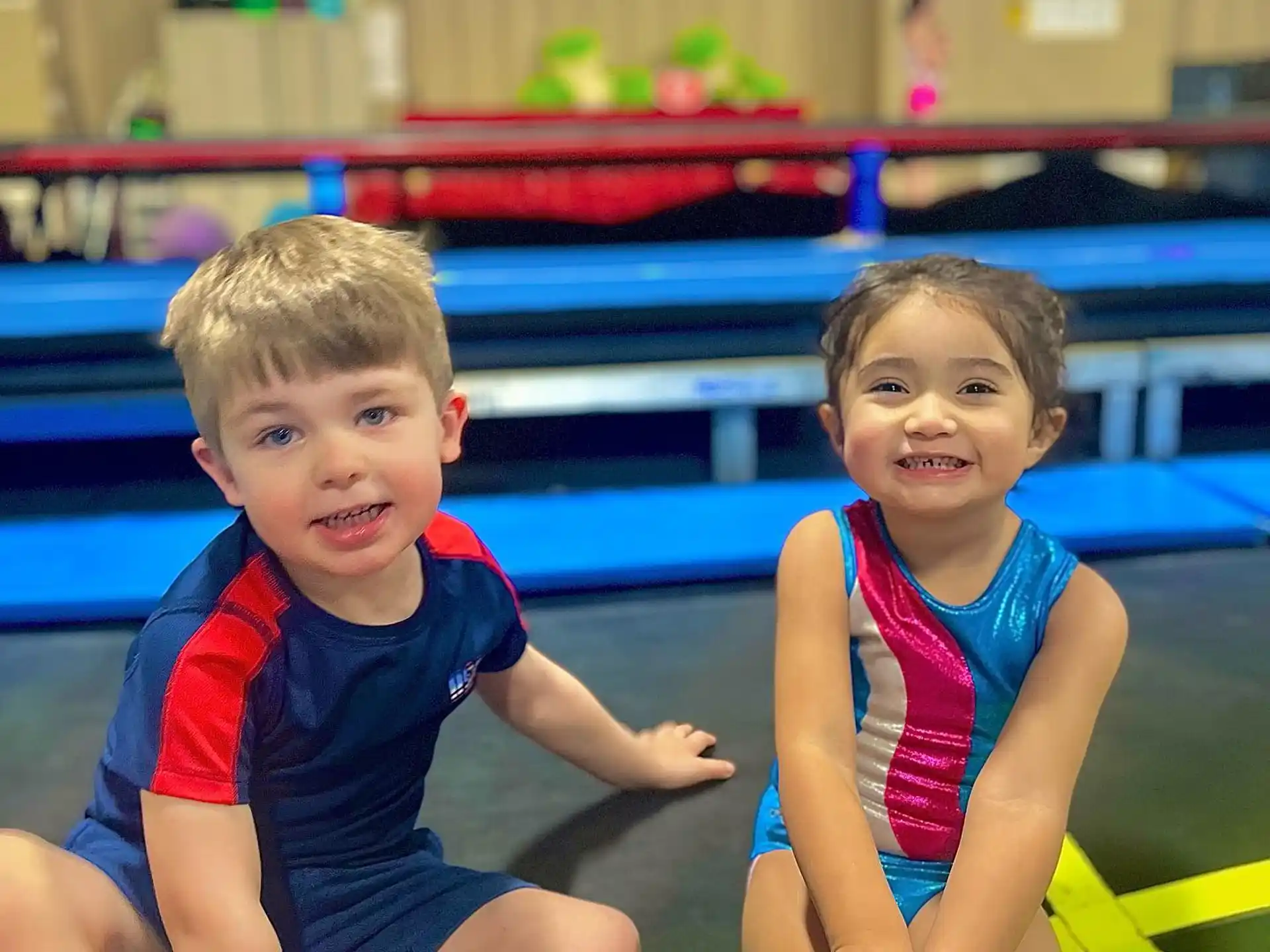 two children in a pool