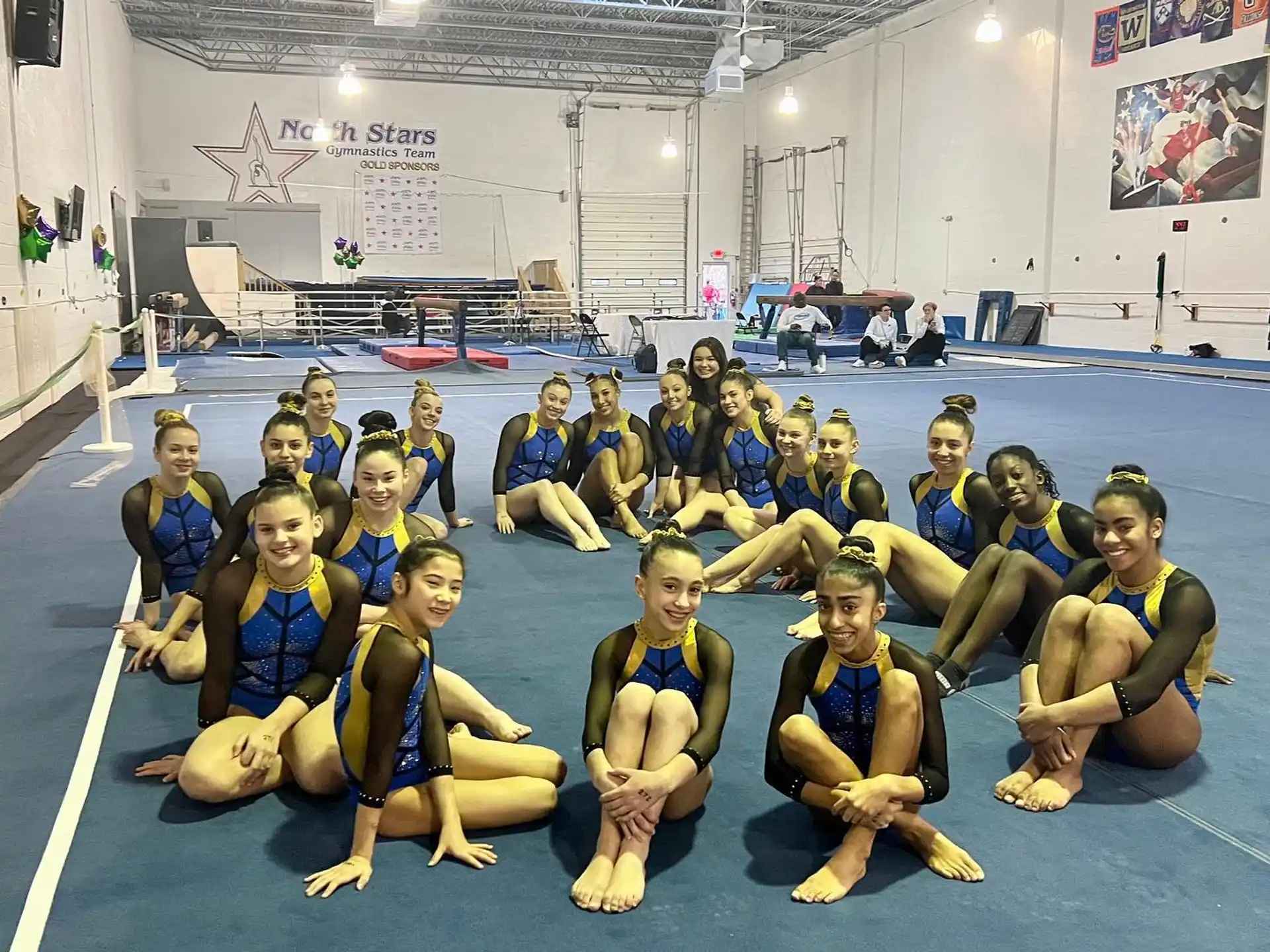 a group of women in a gym