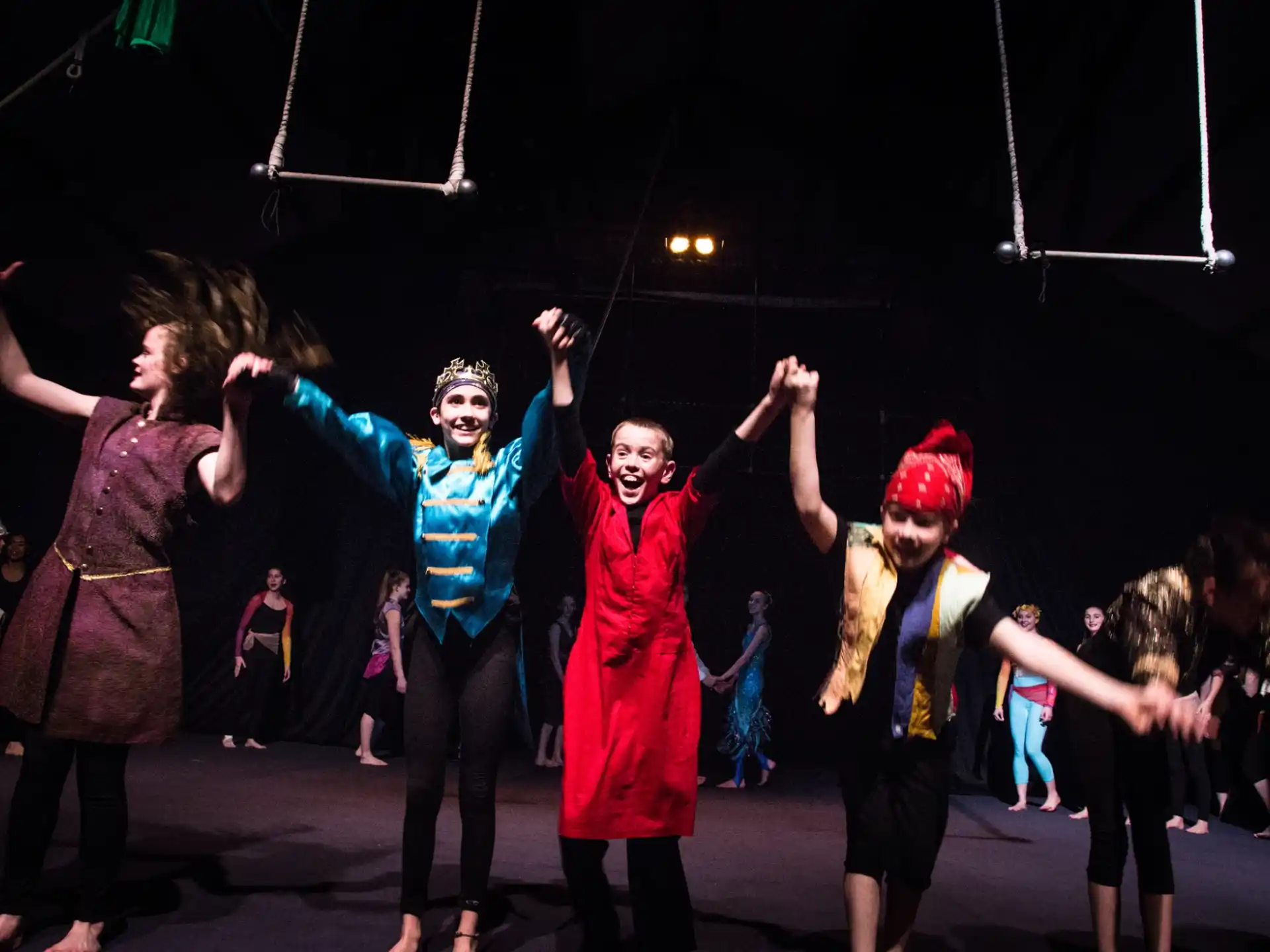 a group of people dancing