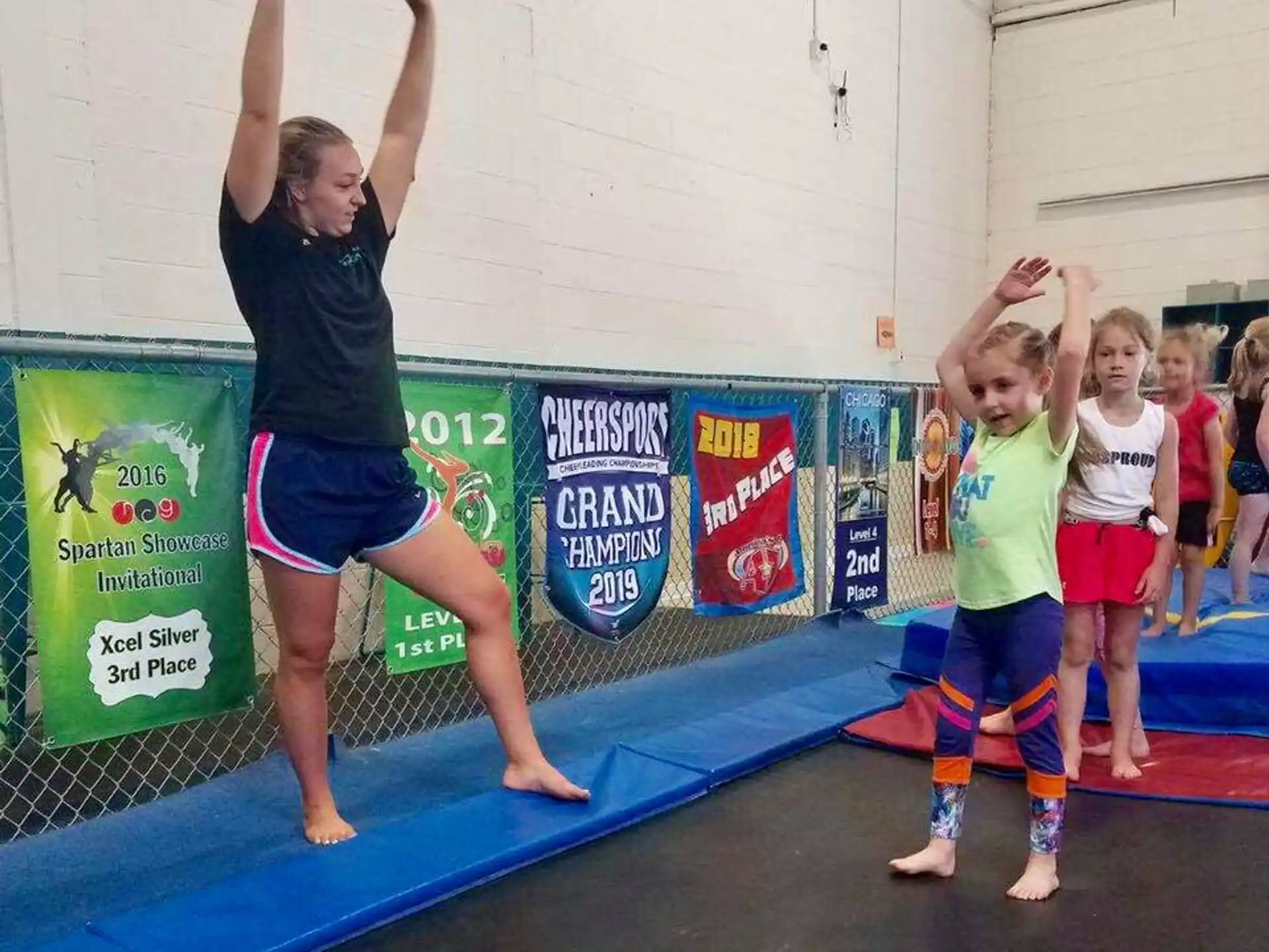 a group of children in a gym