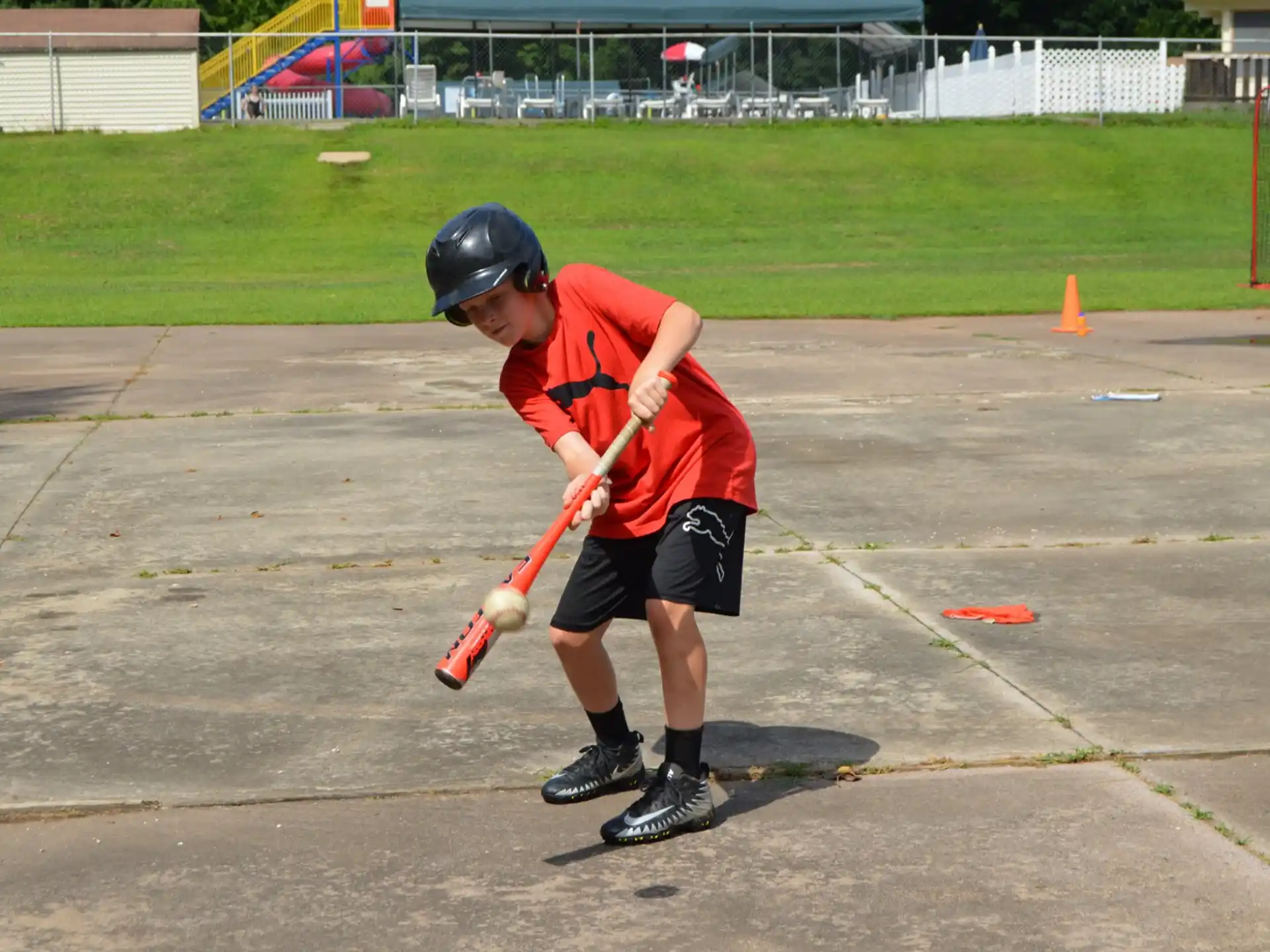 a boy playing baseball