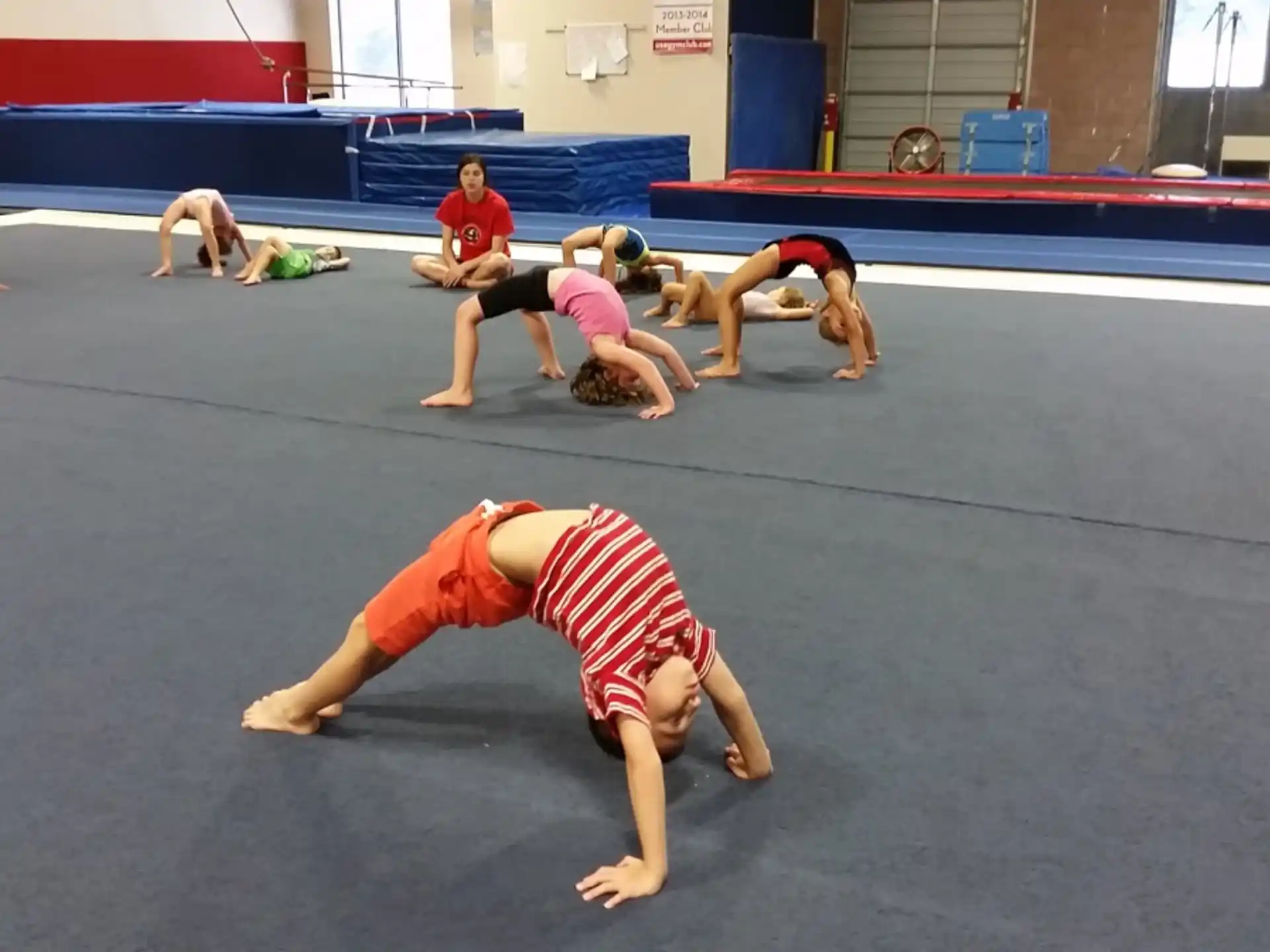 a group of people doing yoga